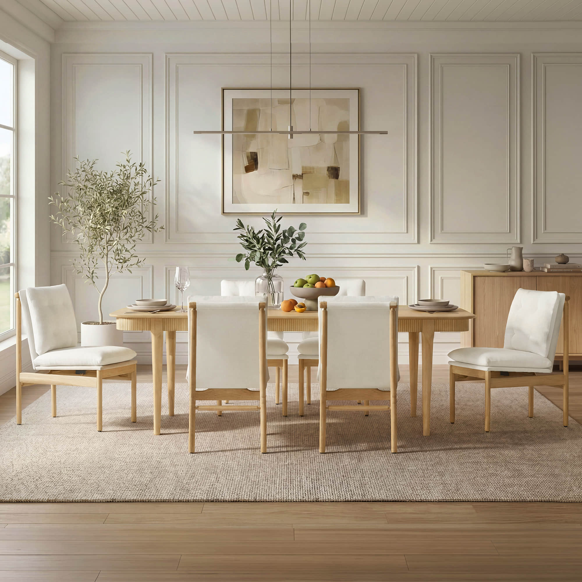 46.9" Nala Rectangular Fluted Wood Dining Table - Image 5
