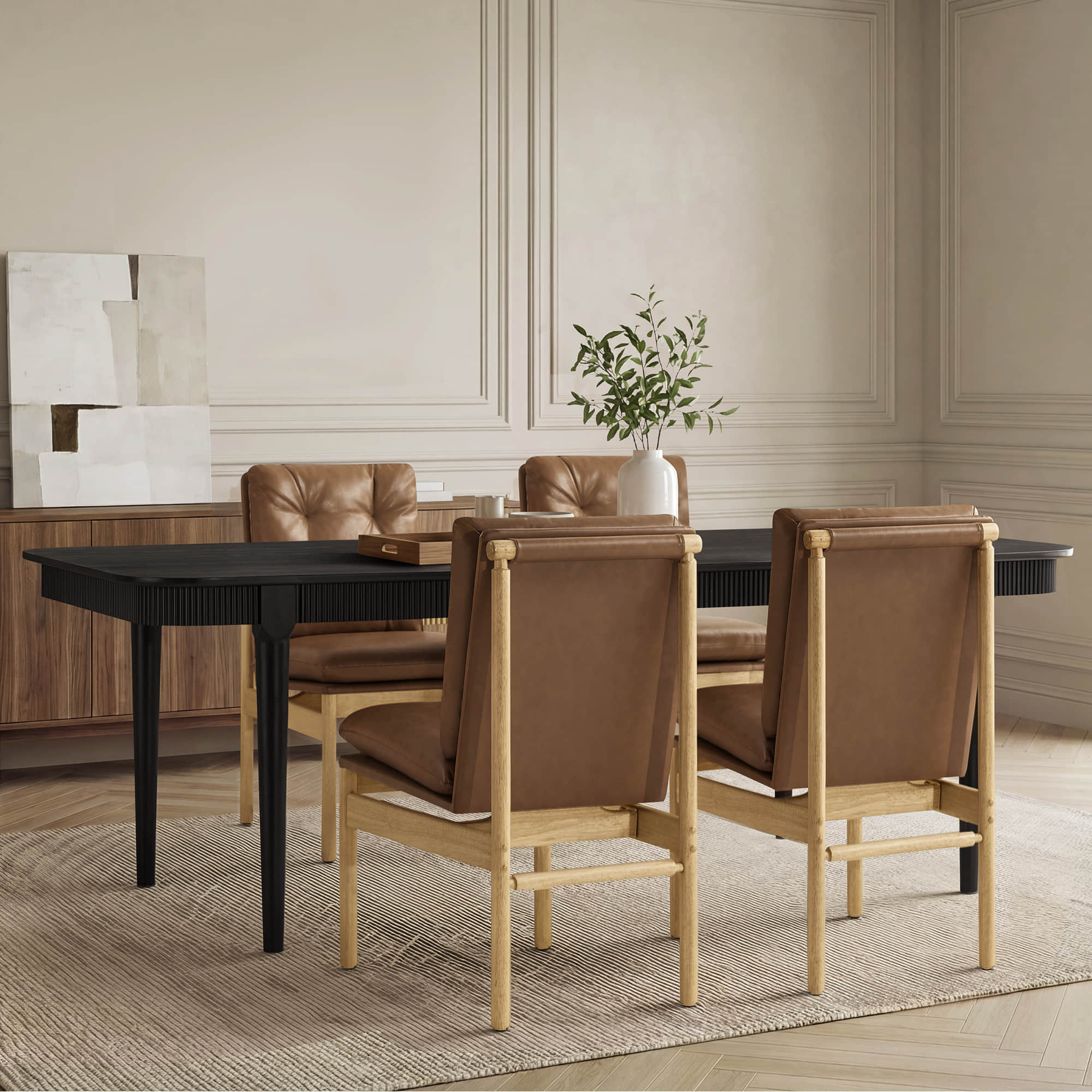 46.9" Nala Rectangular Fluted Wood Dining Table - Image 8