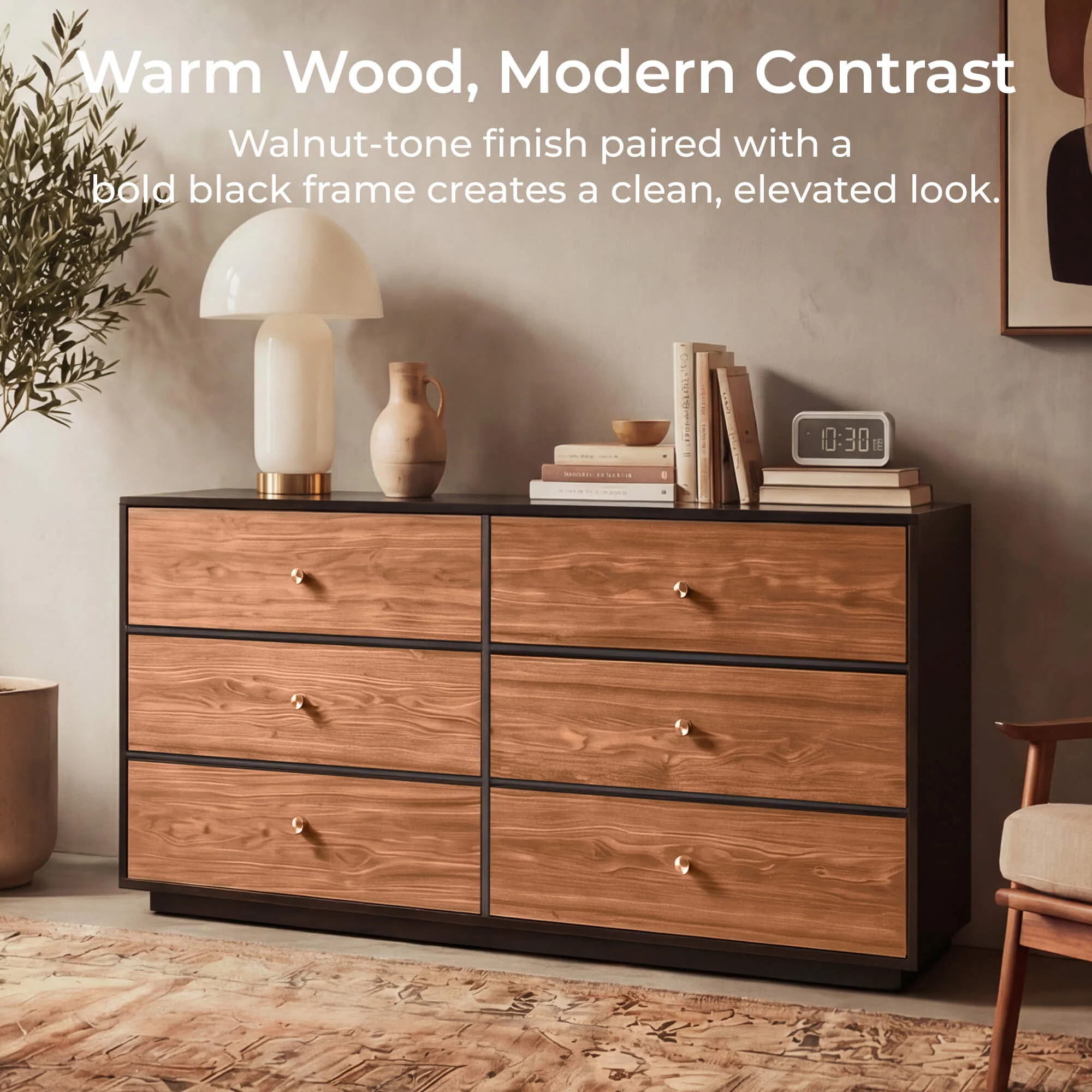 48" Vanessa 6-Drawer Wood Double Dresser Sideboard - Image 17