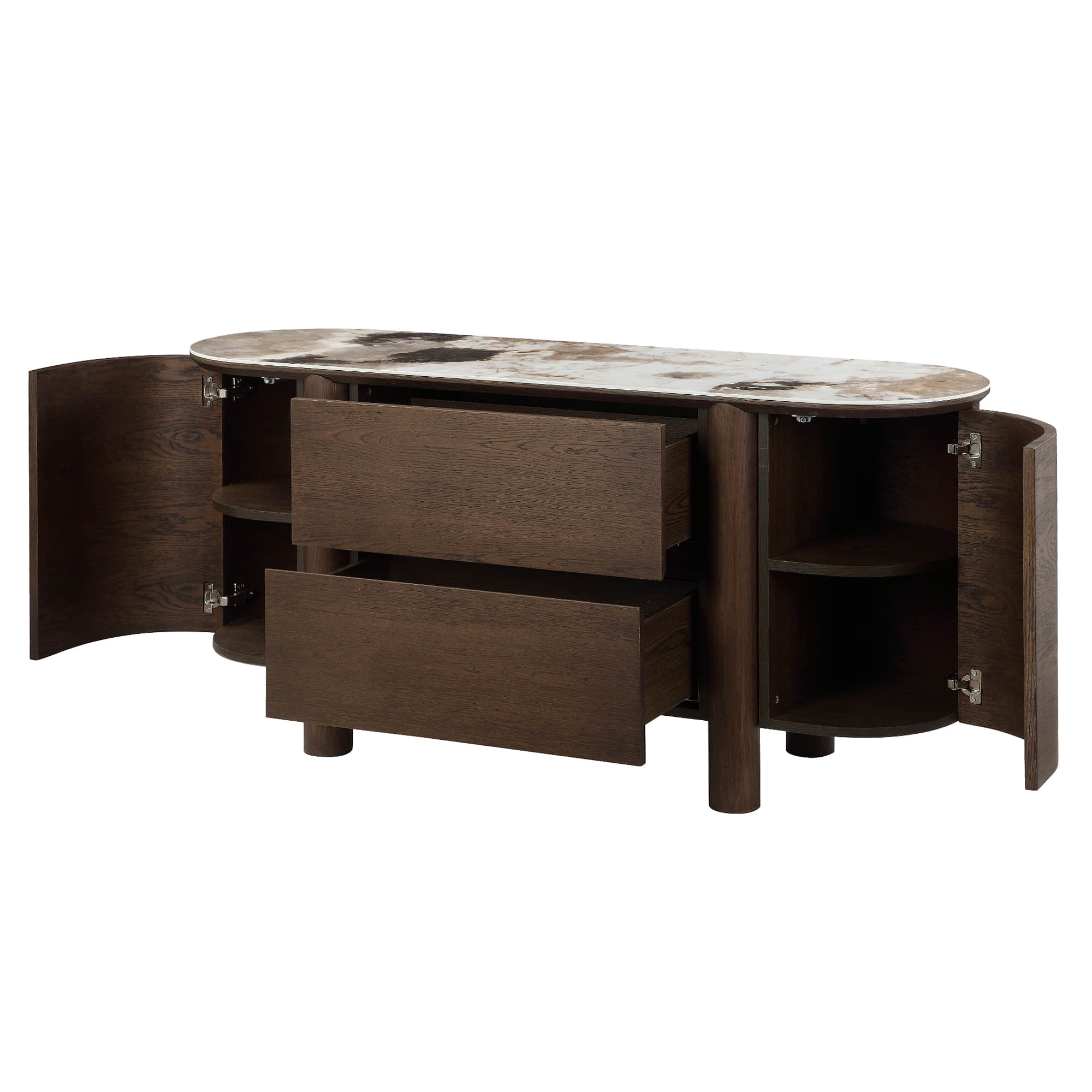 63" Barry Mid-Century Sideboard with Sintered Stone Top - Image 8