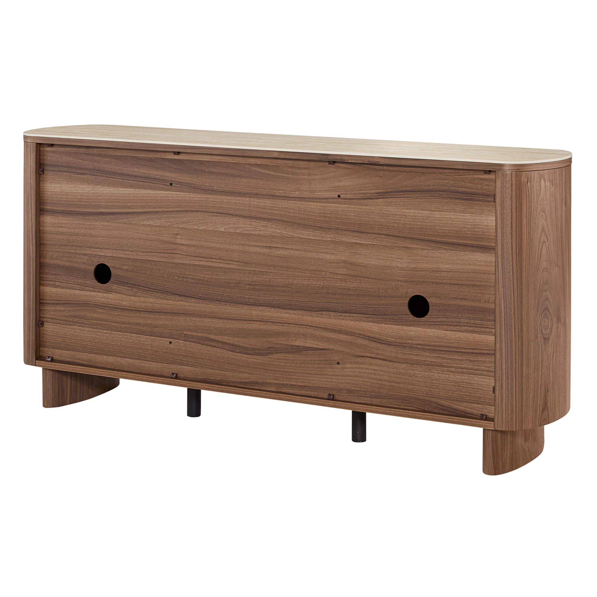63" Chad Mid-Century Natural Wood Sideboard Buffet with Doors - Image 11
