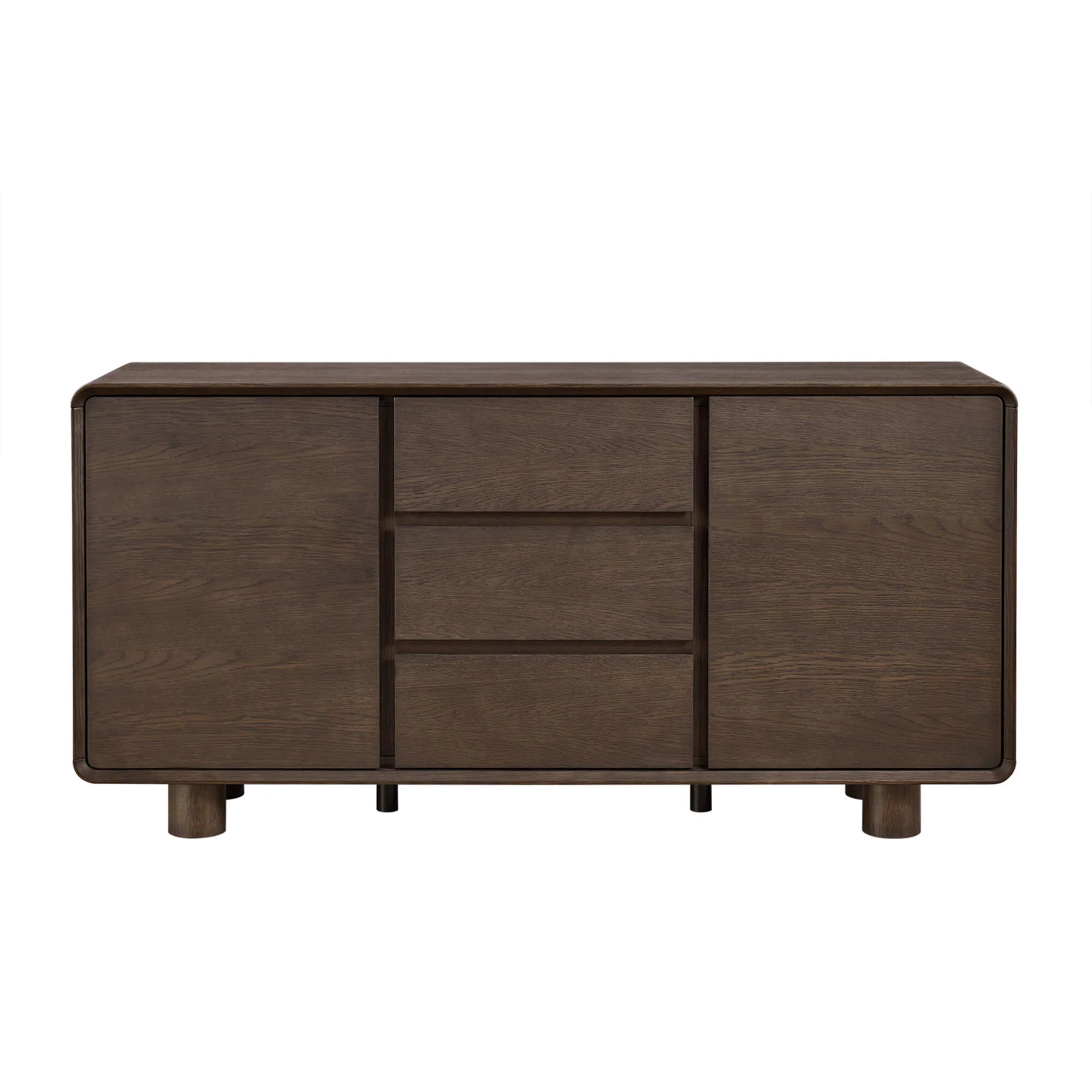63" Eason Vintage White Oak Coffee Sideboard Buffet - Image 9