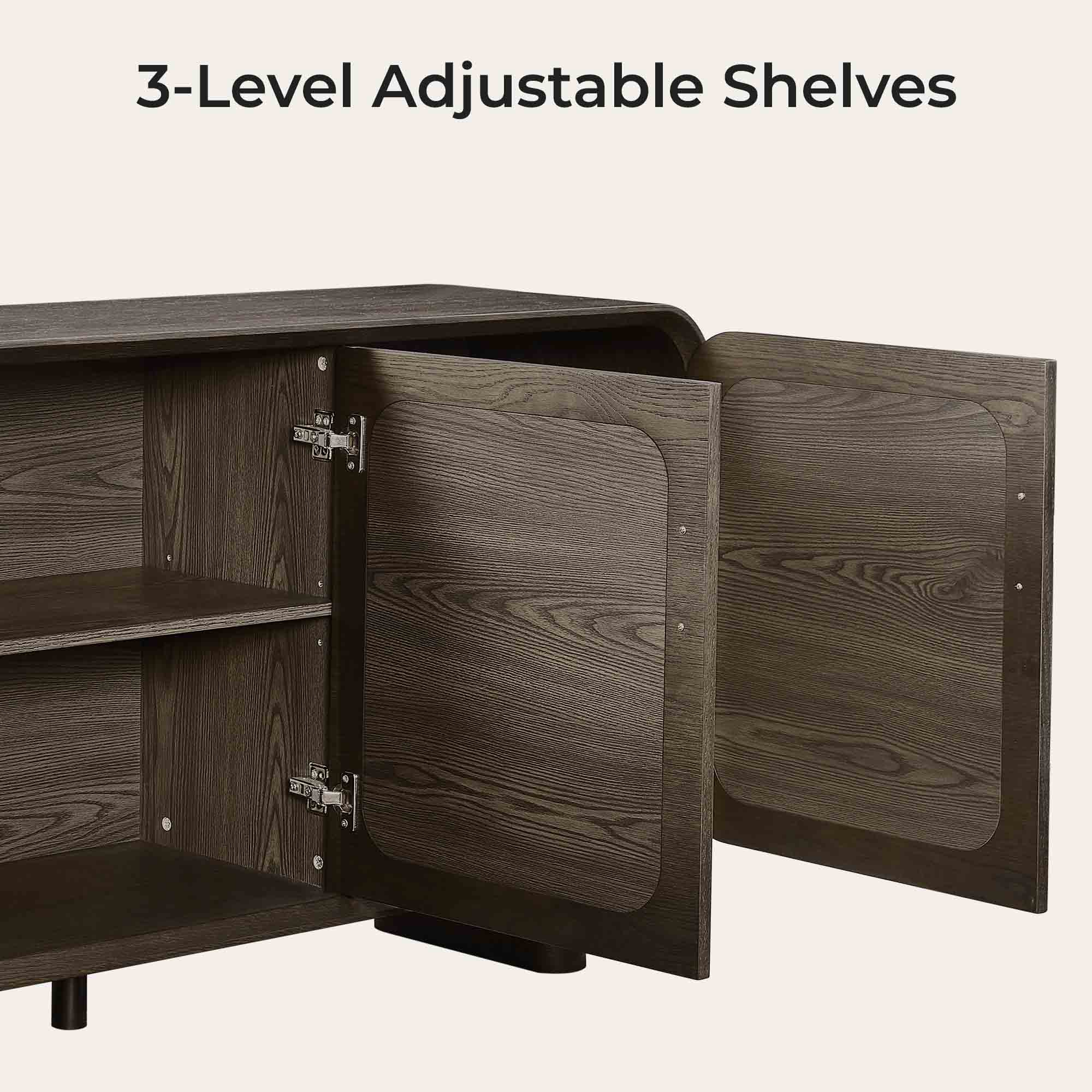 63" Hazel Vintage Curved Edge Sideboard - Image 7