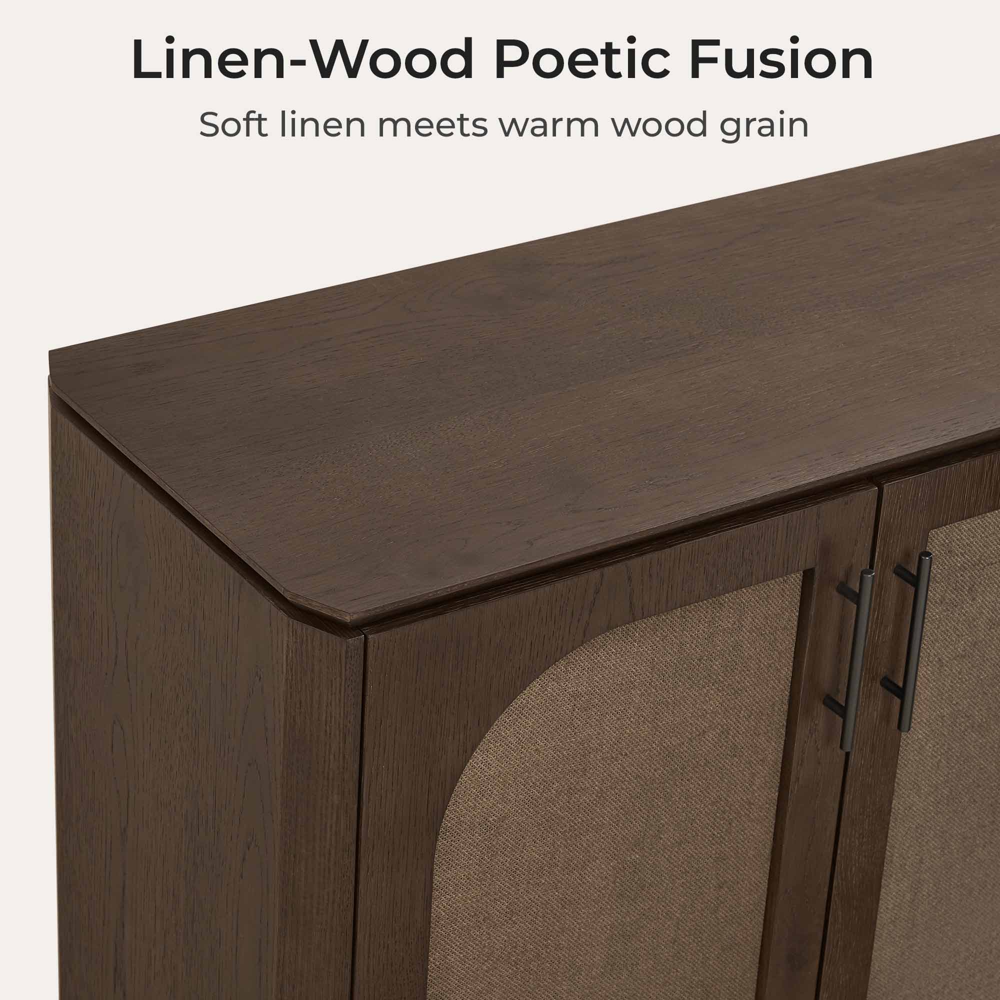 63" Hazel Vintage Wood Sideboard with Drawers - Image 5