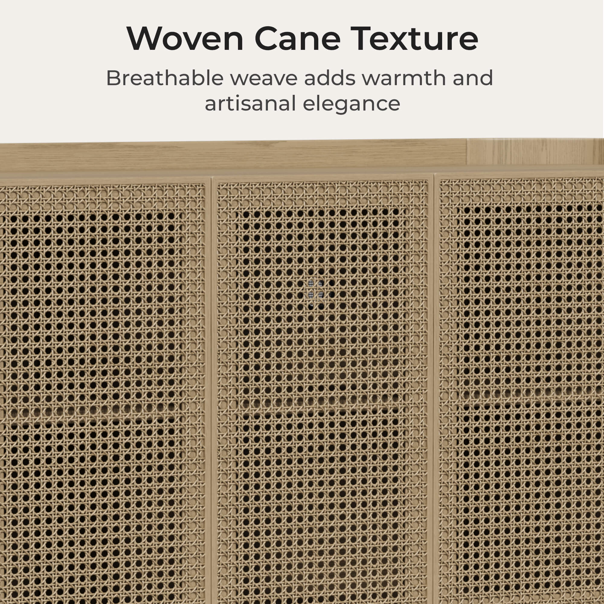 63" Renee Scandinavian Sideboard with Woven Rattan - Image 7