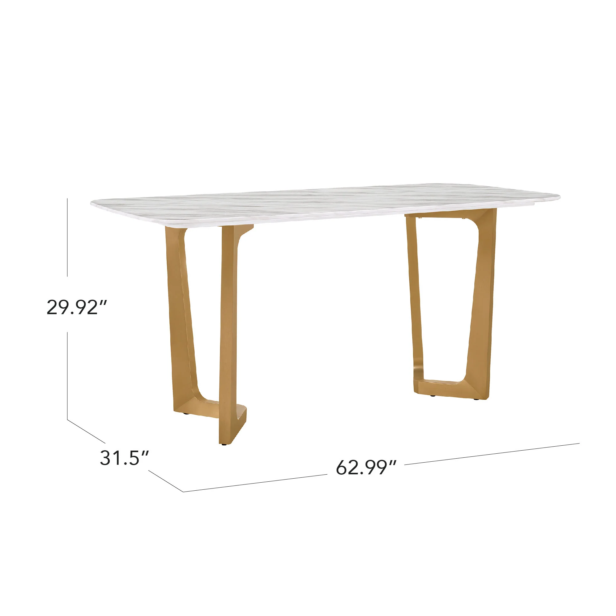 63" Teresa Marble Dining Table with U-Shaped Base - Image 10