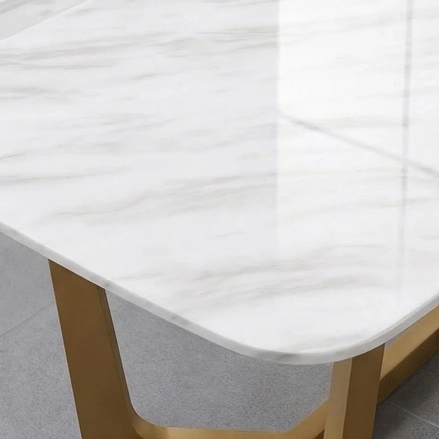 63" Teresa Marble Dining Table with U-Shaped Base - Image 4