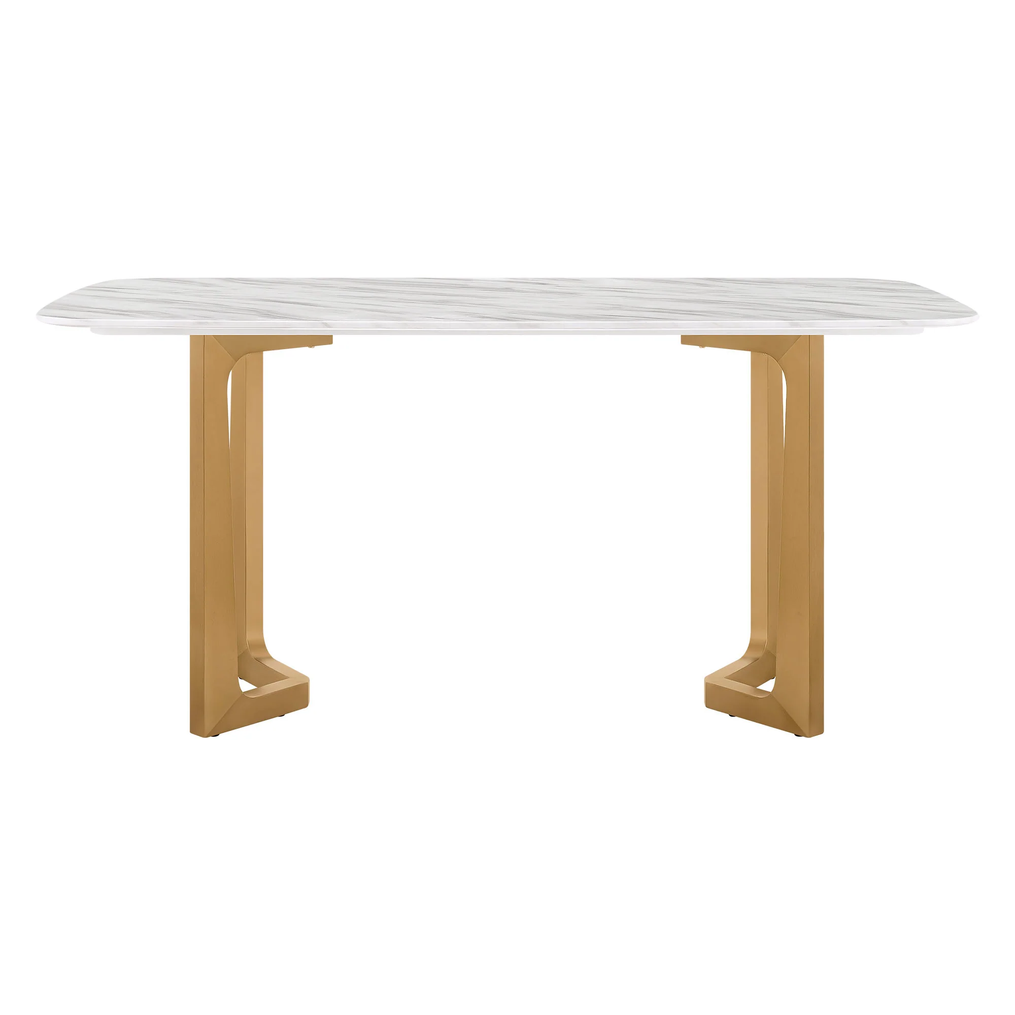 63" Teresa Marble Dining Table with U-Shaped Base - Image 5