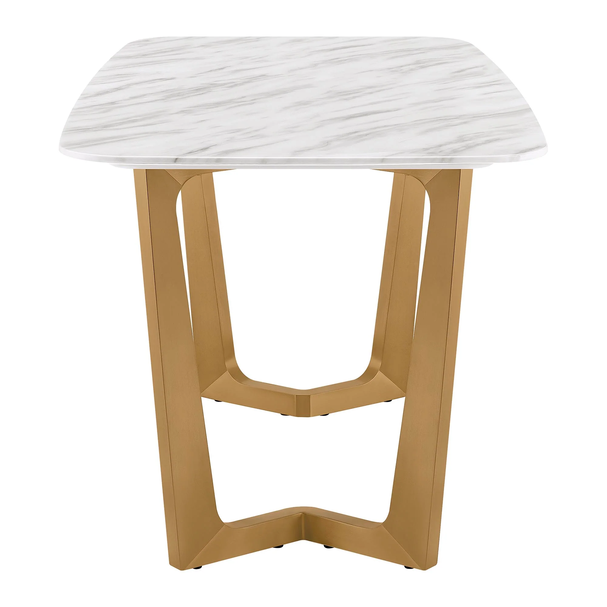 63" Teresa Marble Dining Table with U-Shaped Base - Image 7