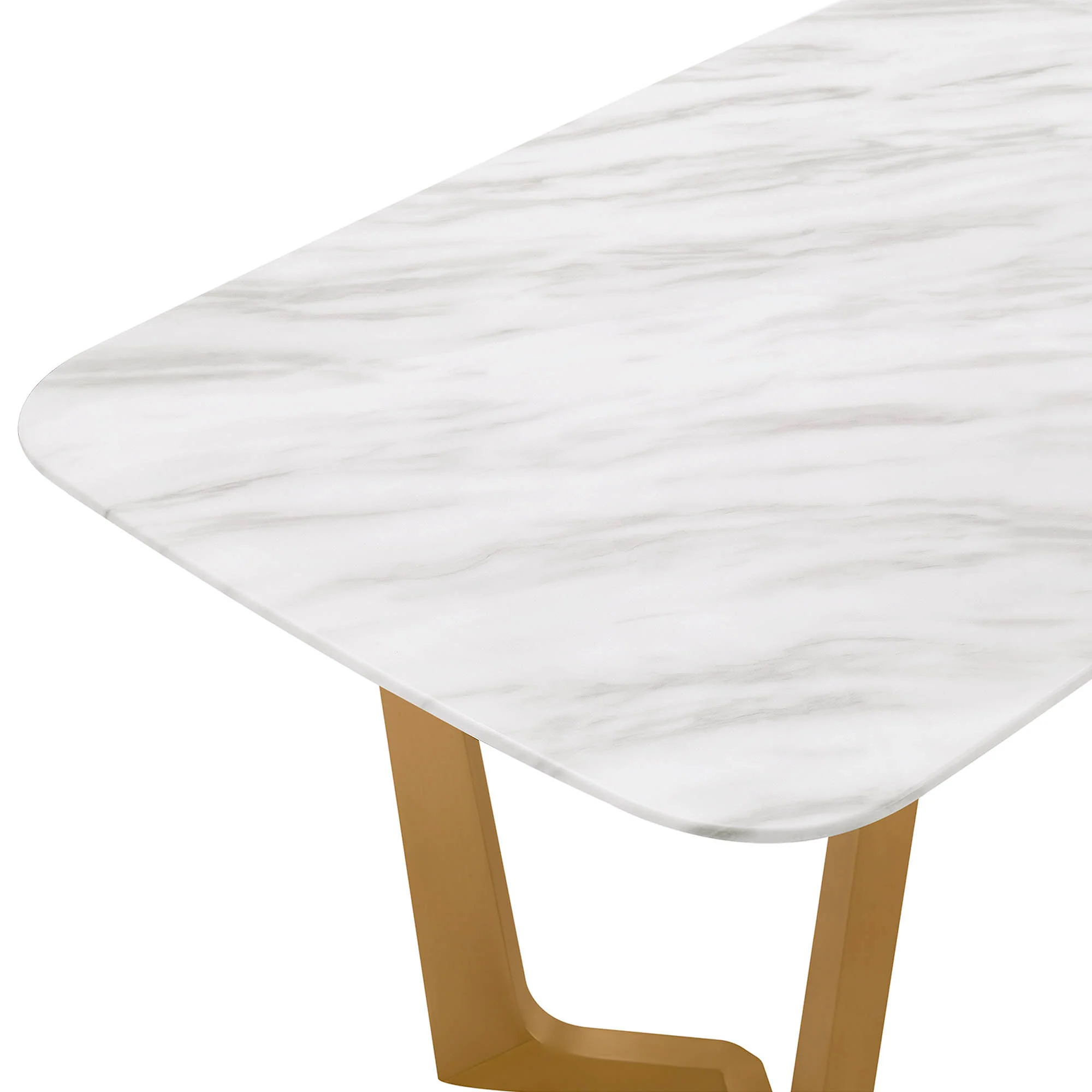 63" Teresa Marble Dining Table with U-Shaped Base - Image 8