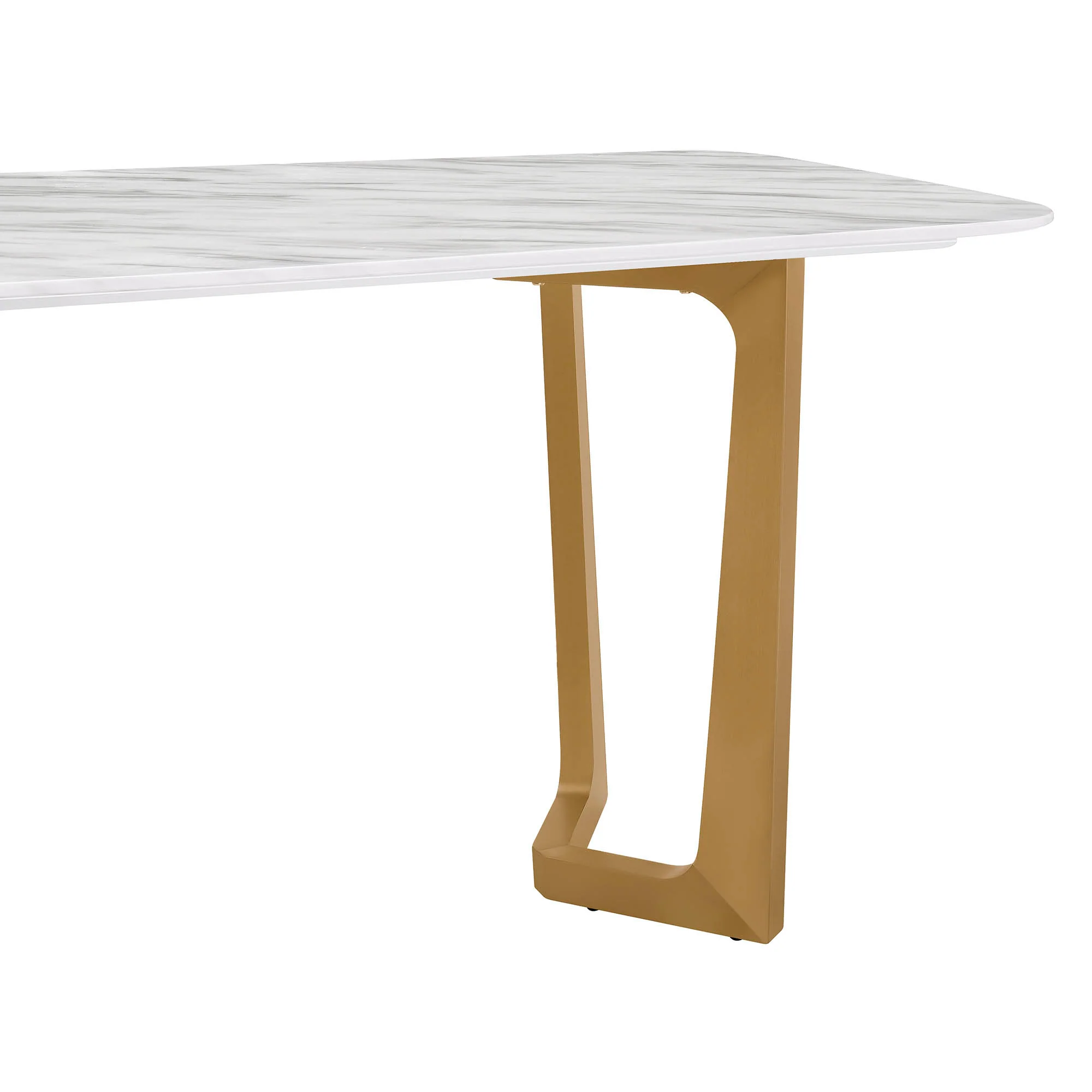 63" Teresa Marble Dining Table with U-Shaped Base - Image 9