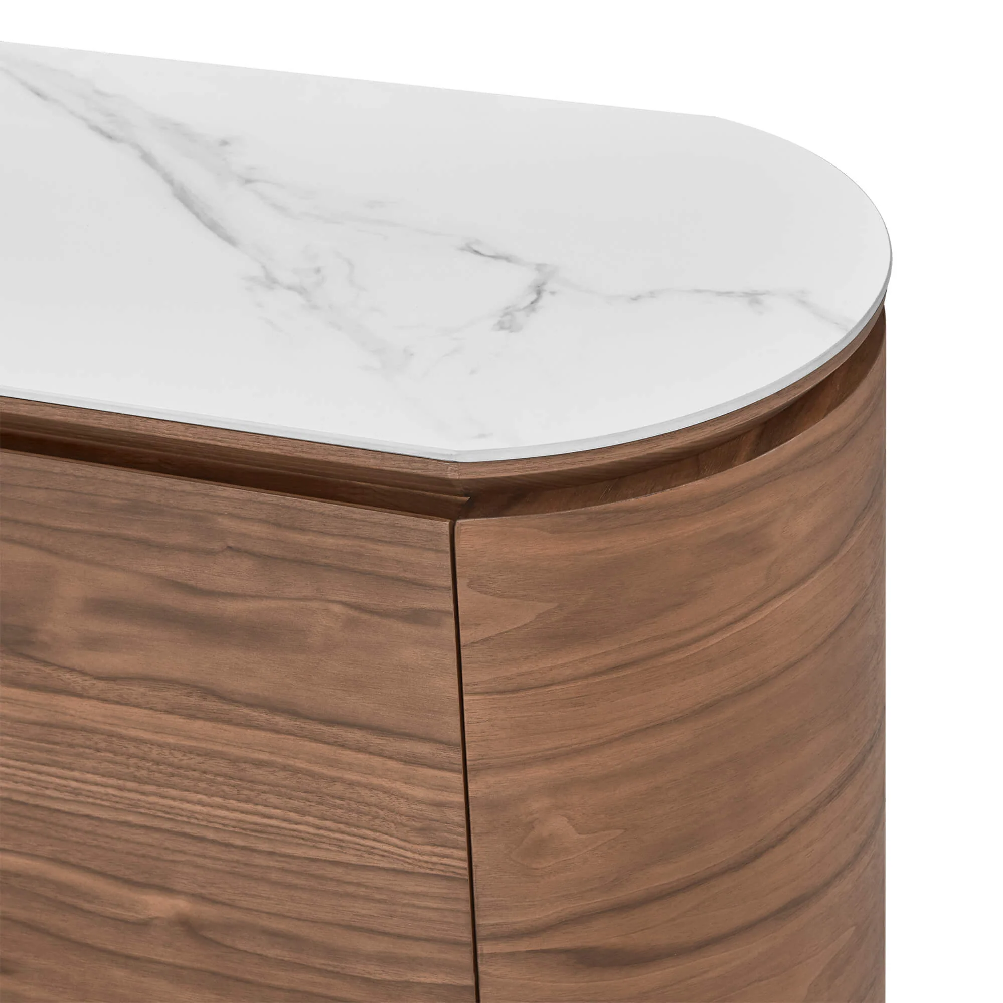 63" Todd Walnut Sideboard with Cylindrical Base - Image 4