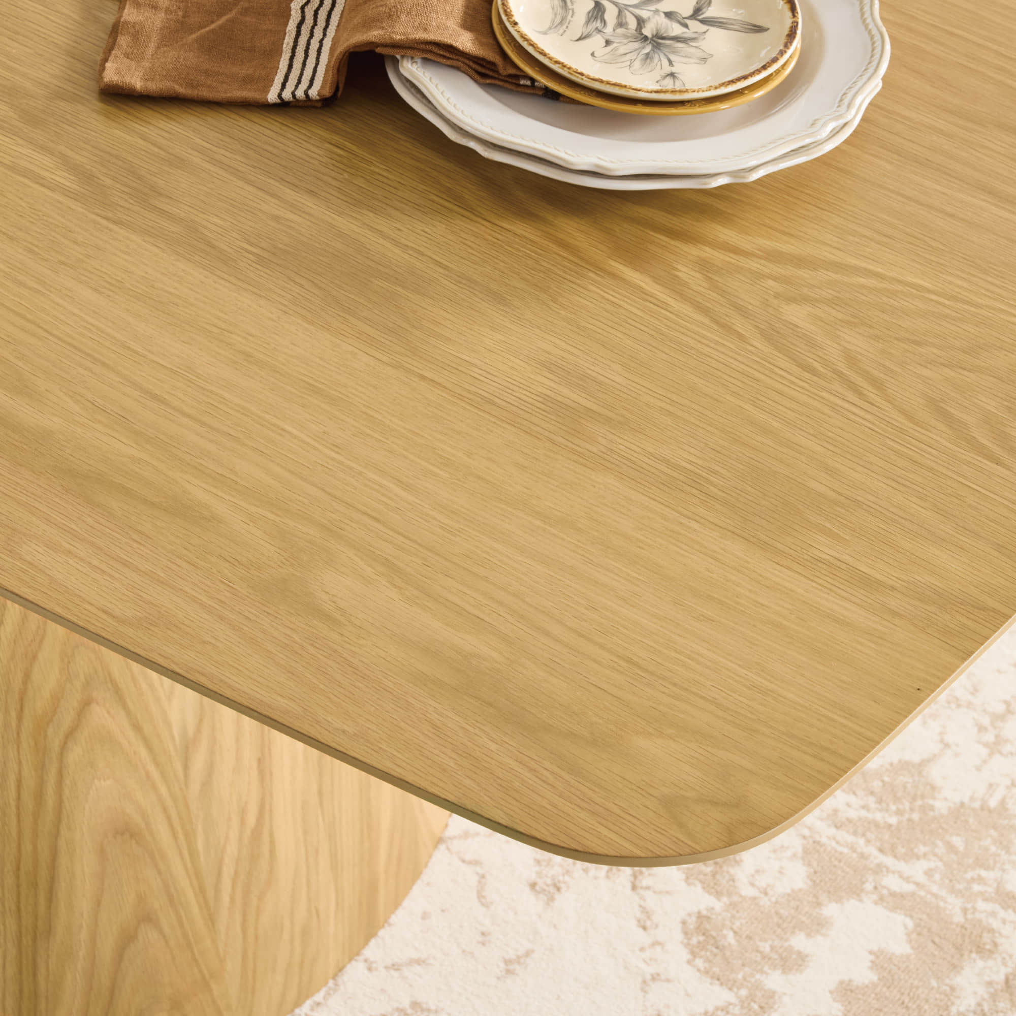 70.9" Elowen Sculptural Wood Base Dining Table Set - Image 24