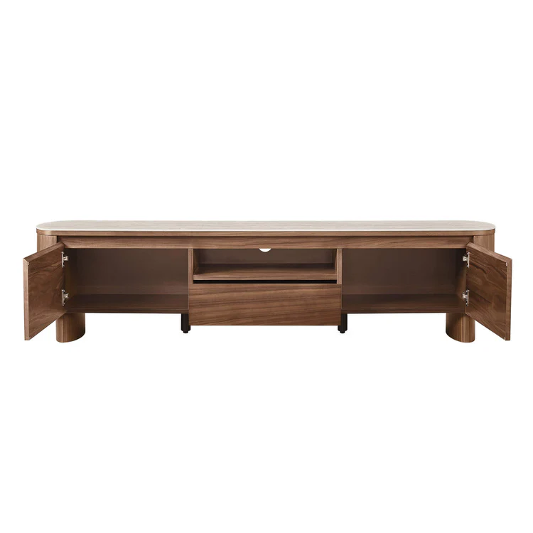 71" Chad Classic Open Shelf Functional TV Stand with Drawer - Image 12