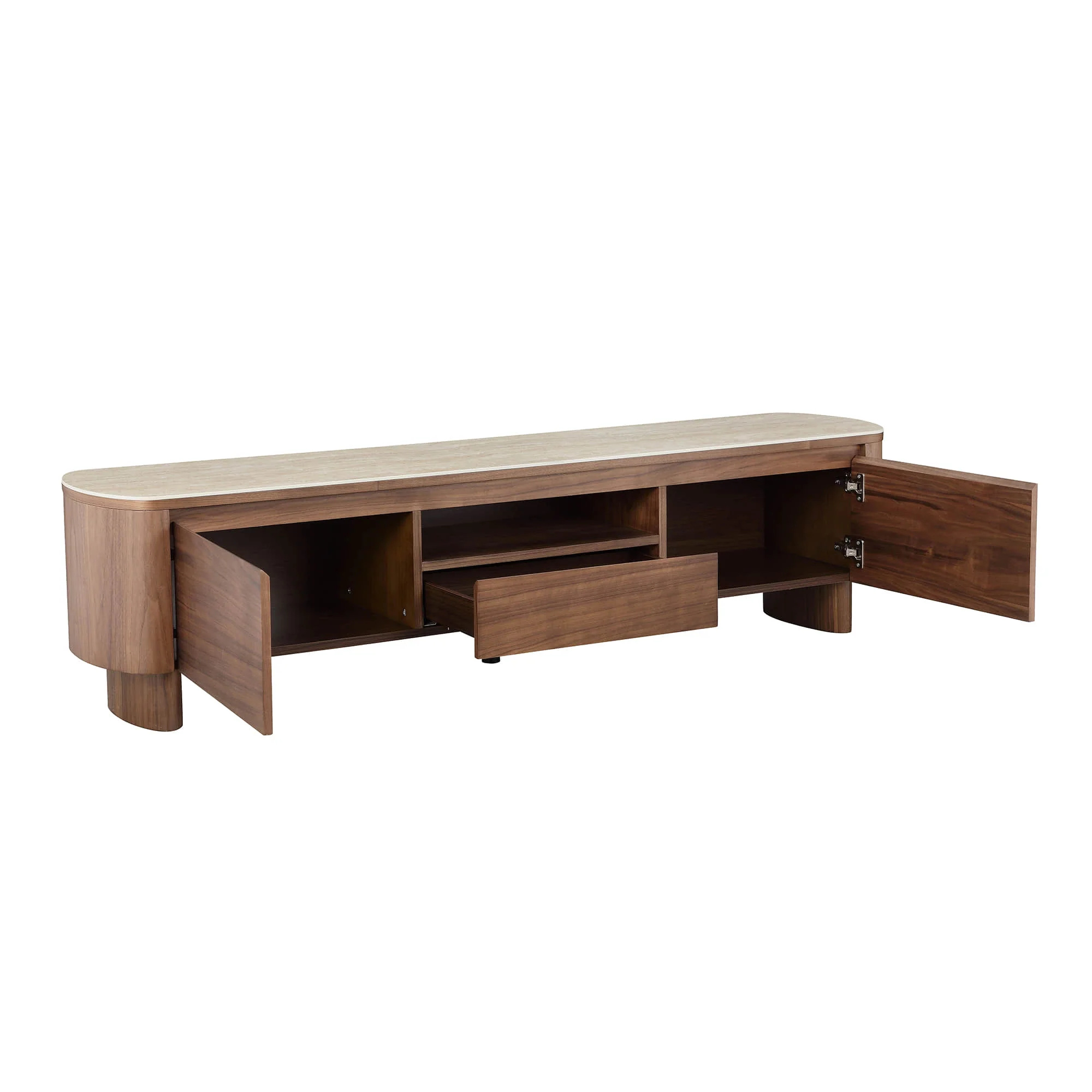 71" Chad Classic Open Shelf Functional TV Stand with Drawer - Image 14