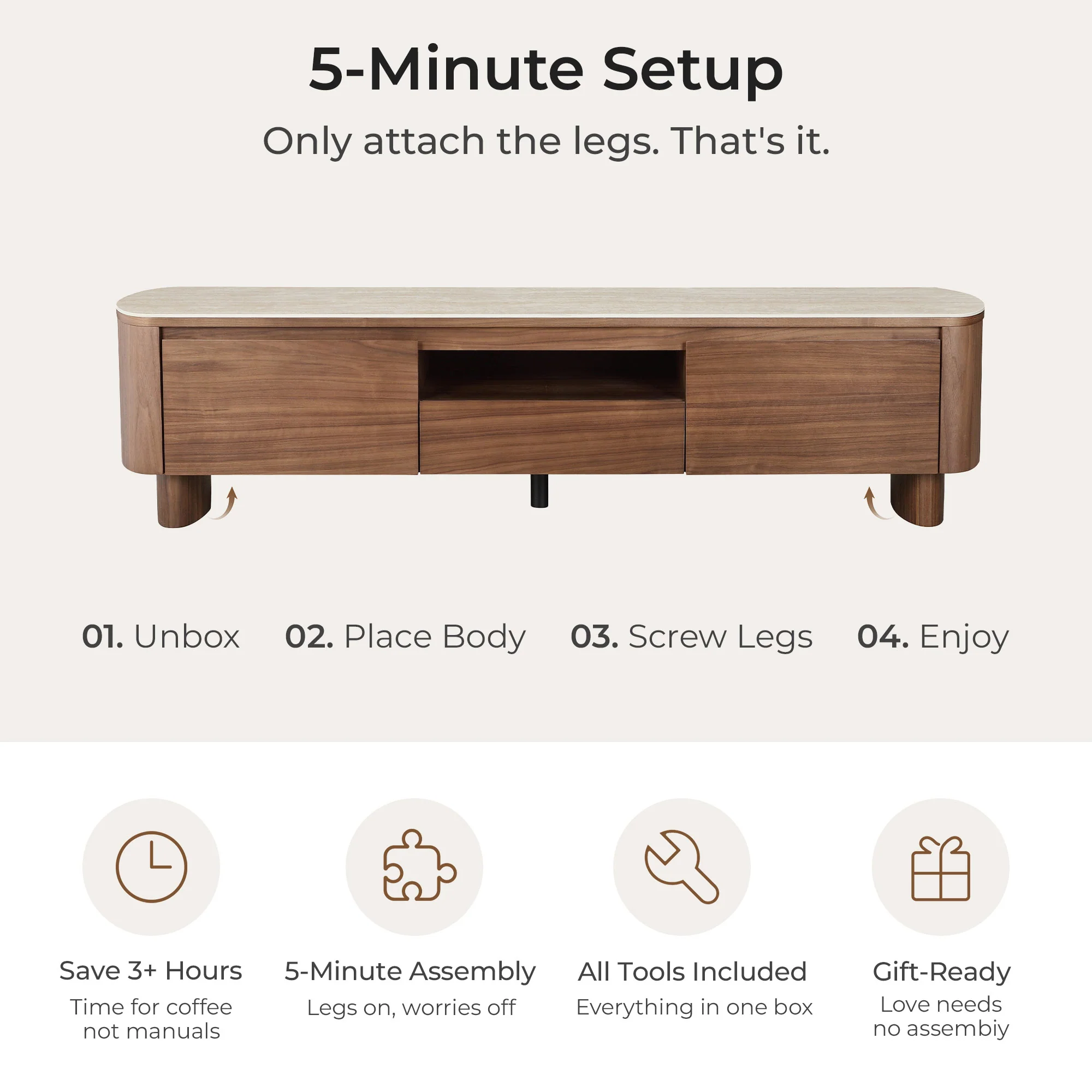 71" Chad Classic Open Shelf Functional TV Stand with Drawer - Image 20