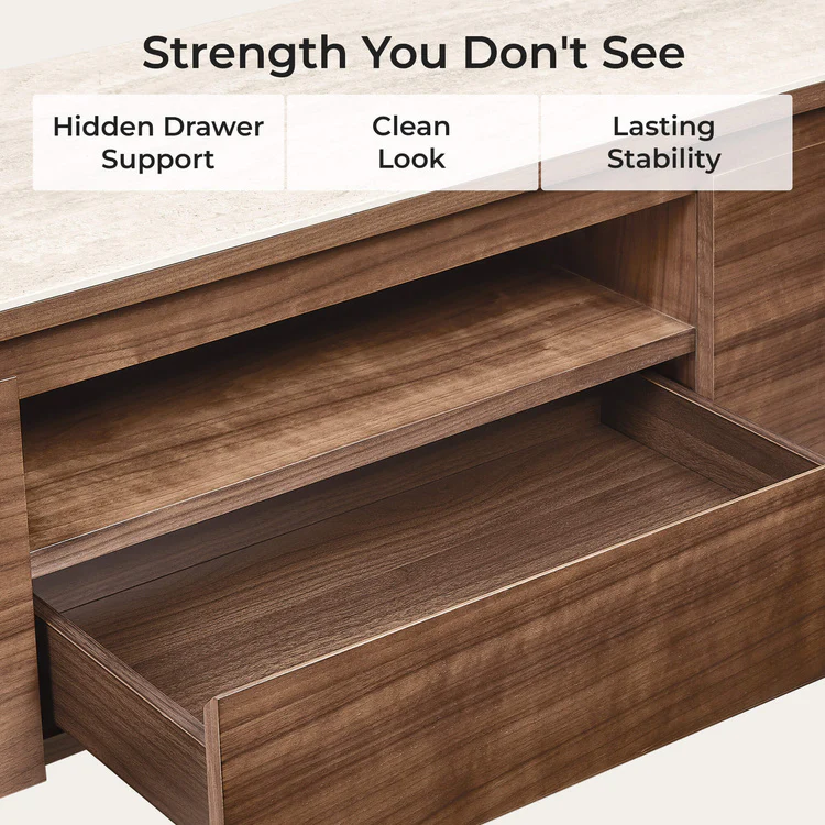71" Chad Classic Open Shelf Functional TV Stand with Drawer - Image 9