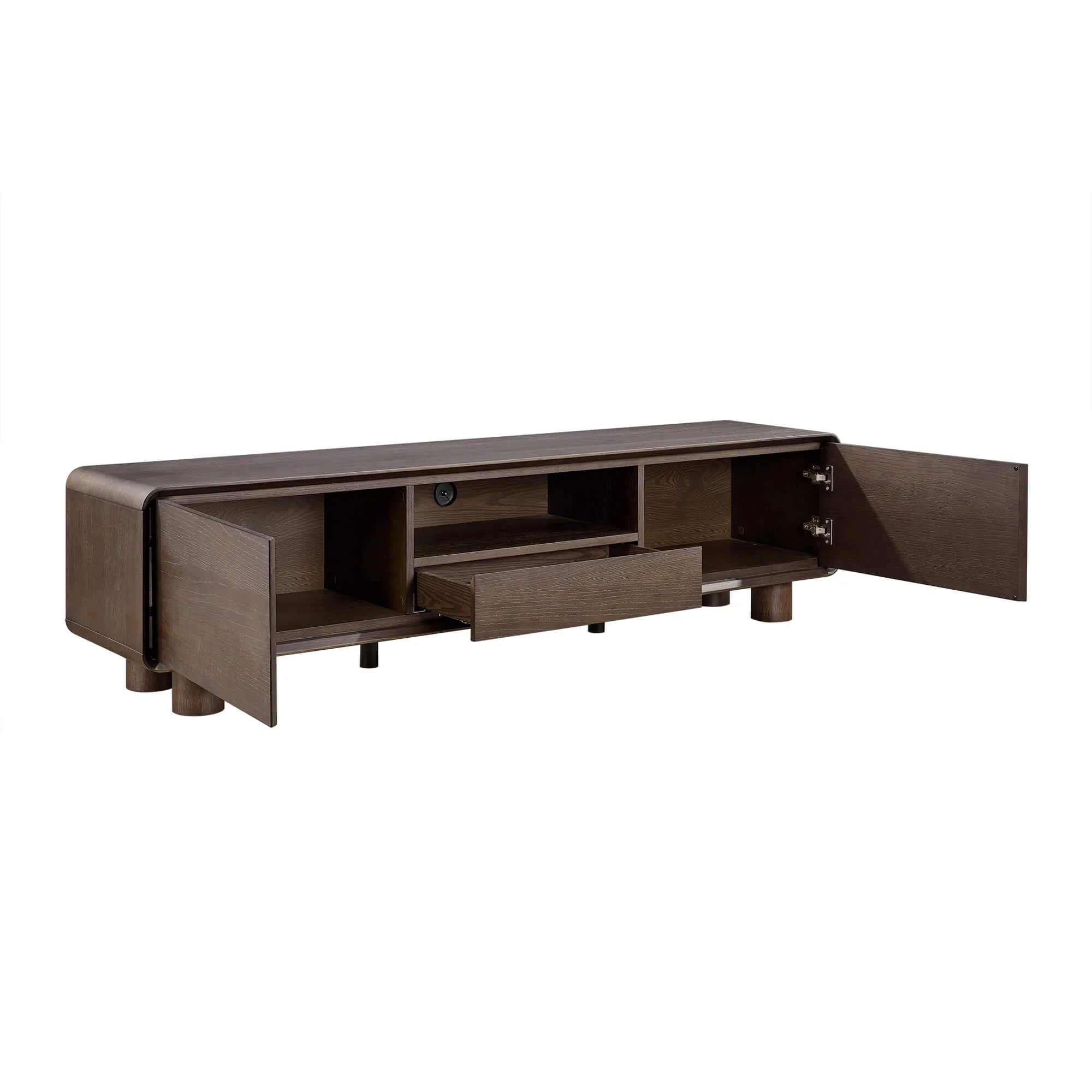 71" Eason Vintage Oak TV Stand with Drawers - Image 10