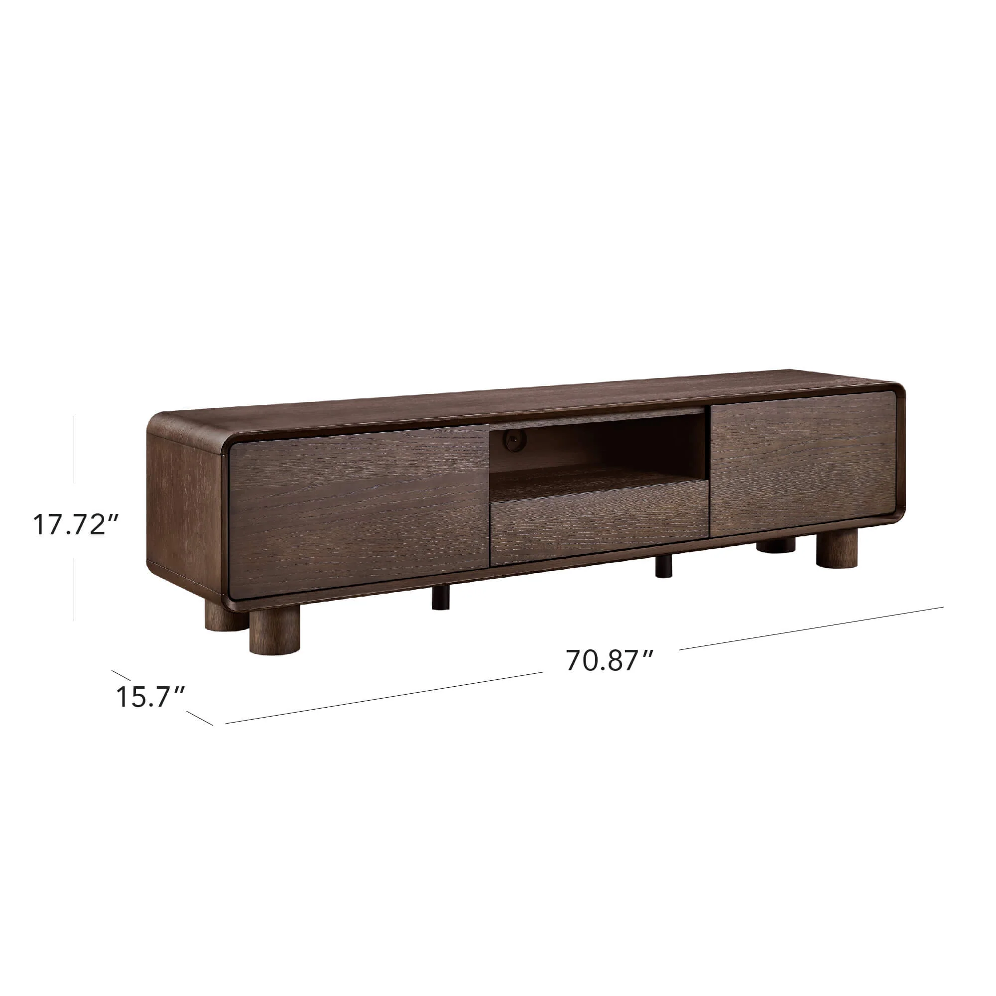 71" Eason Vintage Oak TV Stand with Drawers - Image 7