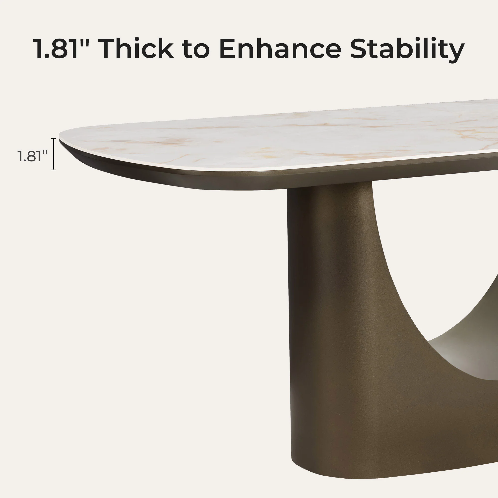 71” Layla Sintered Stone Elegant Soft-Corner Dining Table - Image 9