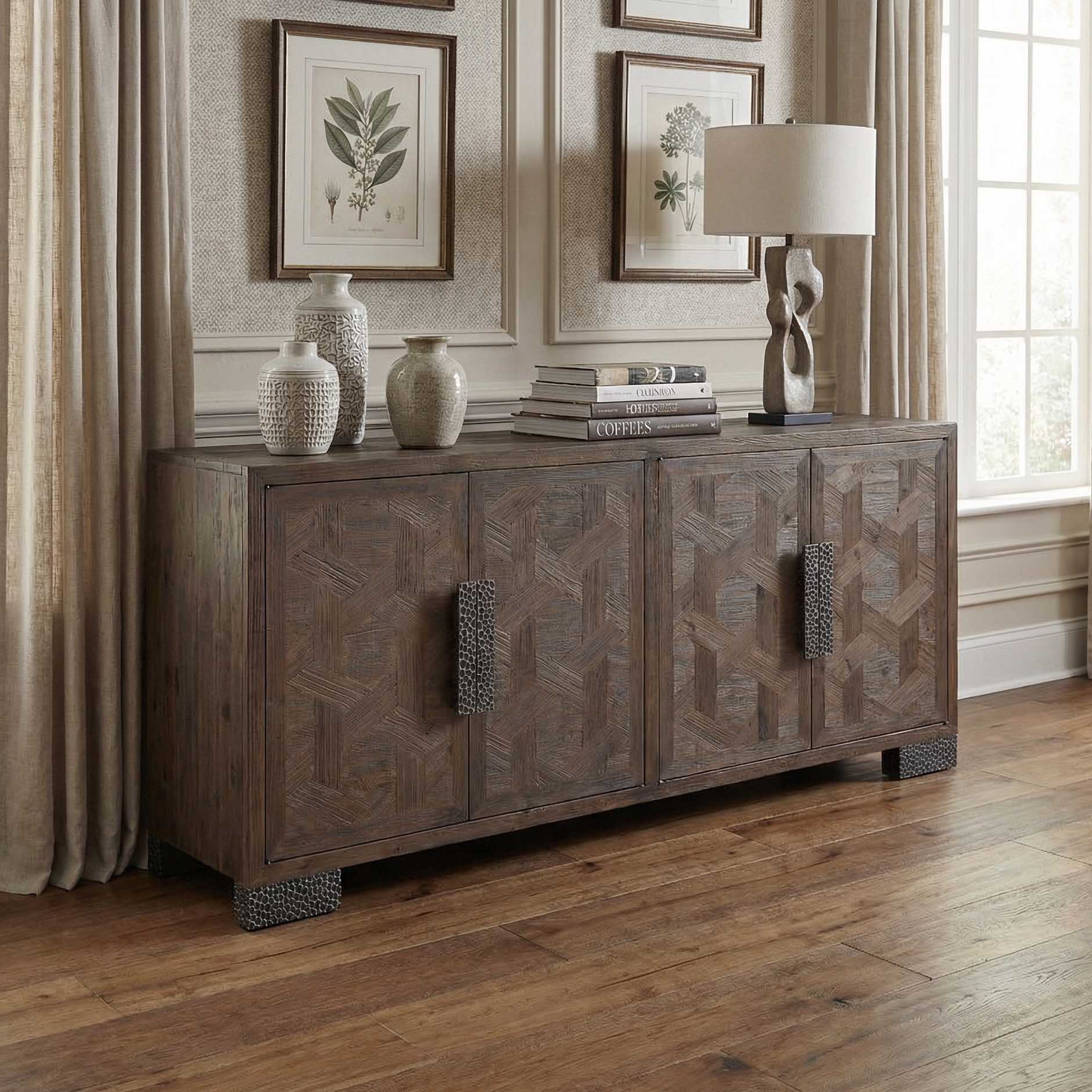 71'' Megan Reclaimed Fir Sideboard with Metal Handles - Image 2