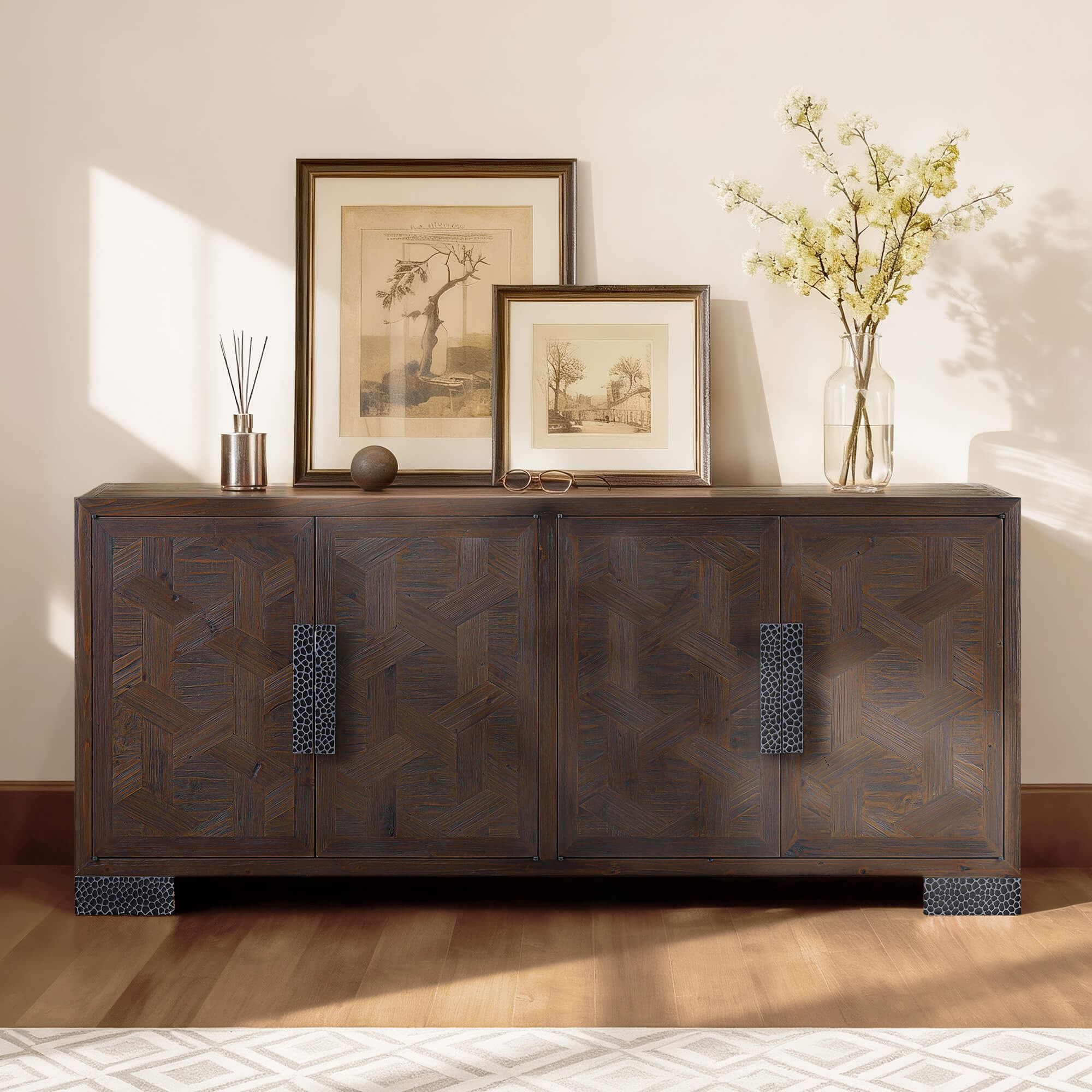 71'' Megan Reclaimed Fir Sideboard with Metal Handles - Image 3