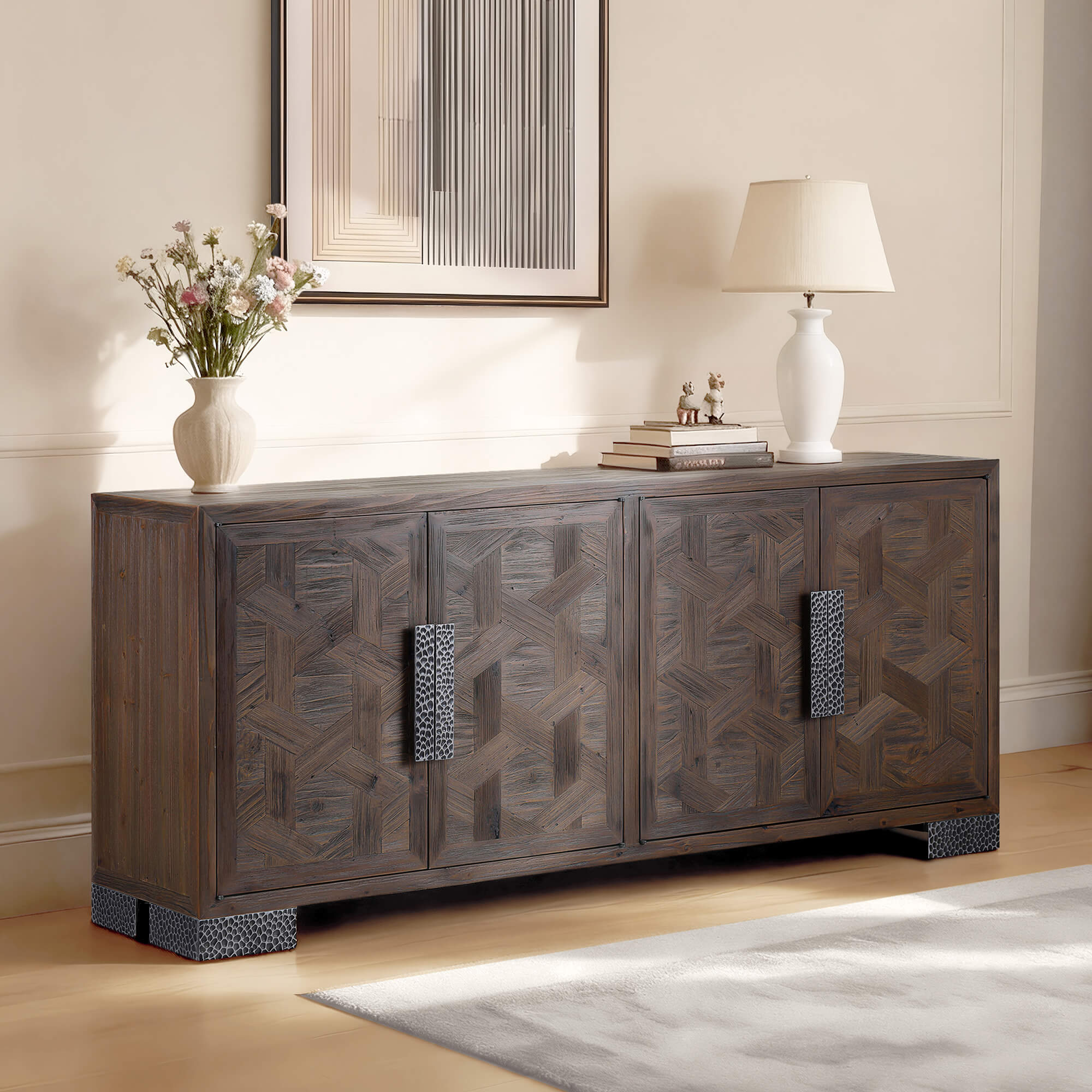 71'' Megan Reclaimed Fir Sideboard with Metal Handles - Image 5