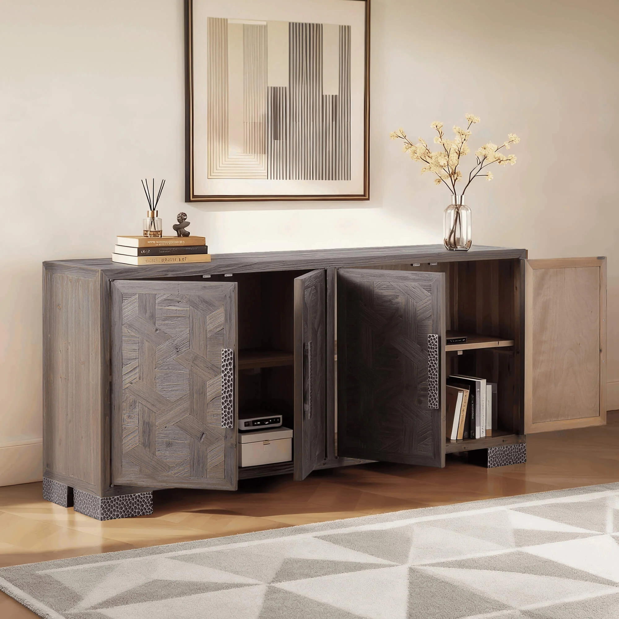 71'' Megan Reclaimed Fir Sideboard with Metal Handles - Image 6