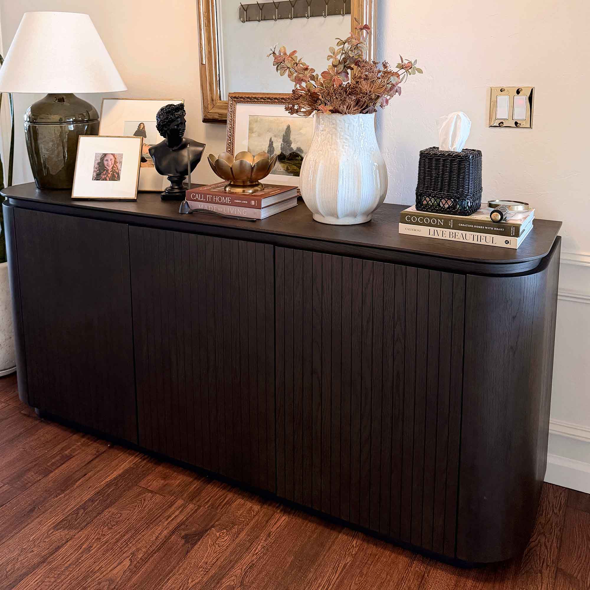 71" Moore Rounded Corner Sideboard Buffet with Doors - Image 4