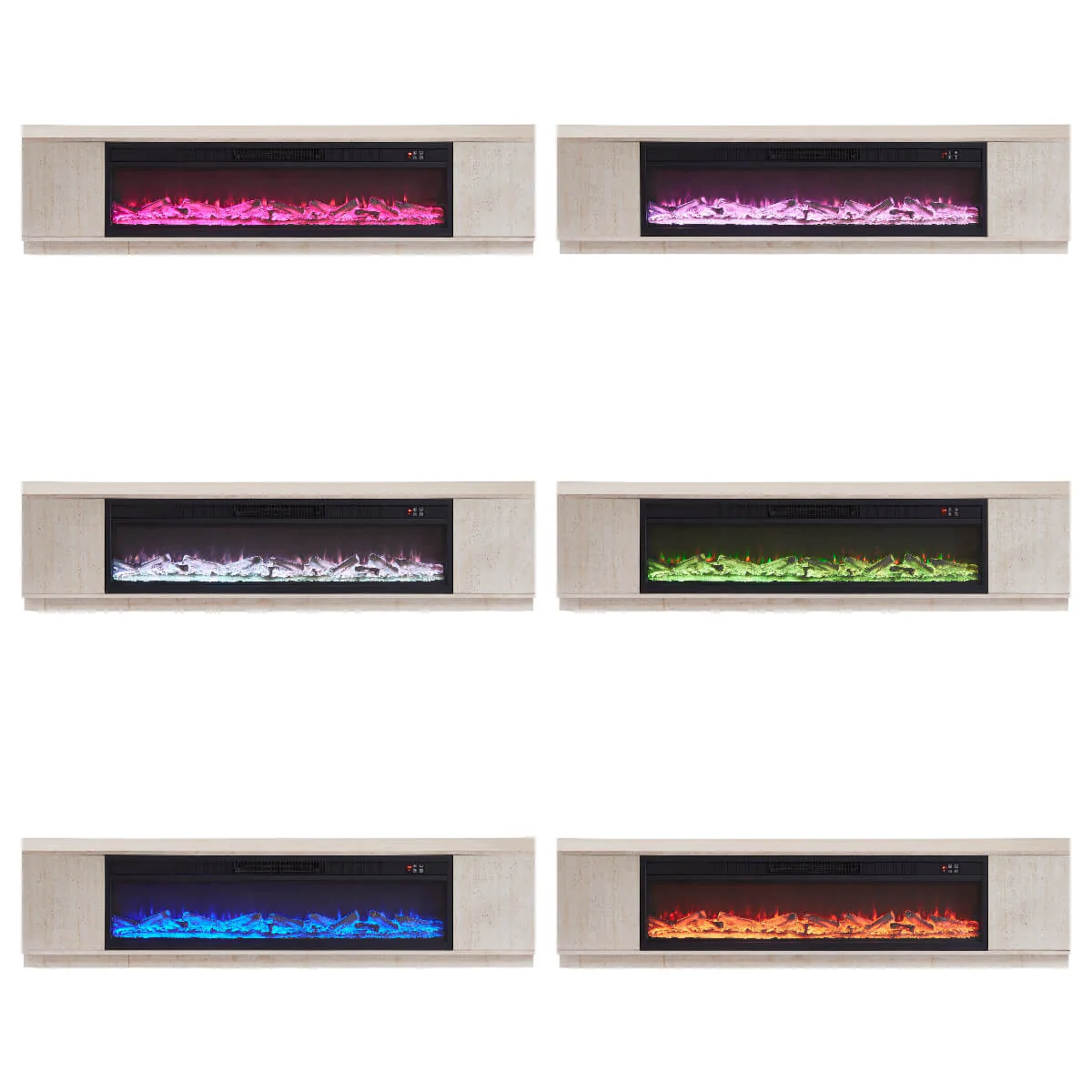 79" Aaron Travertine Electric Fireplace TV Stand - Image 10