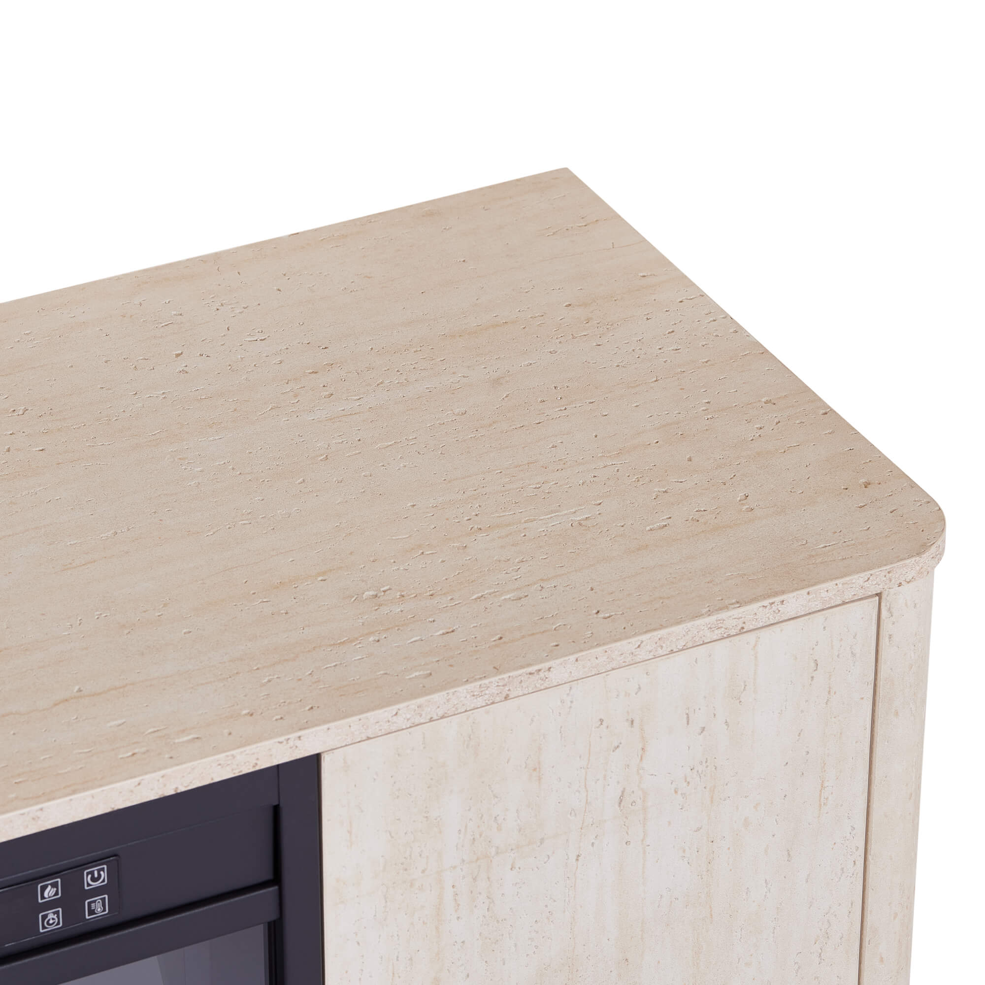79" Aaron Travertine Electric Fireplace TV Stand - Image 5