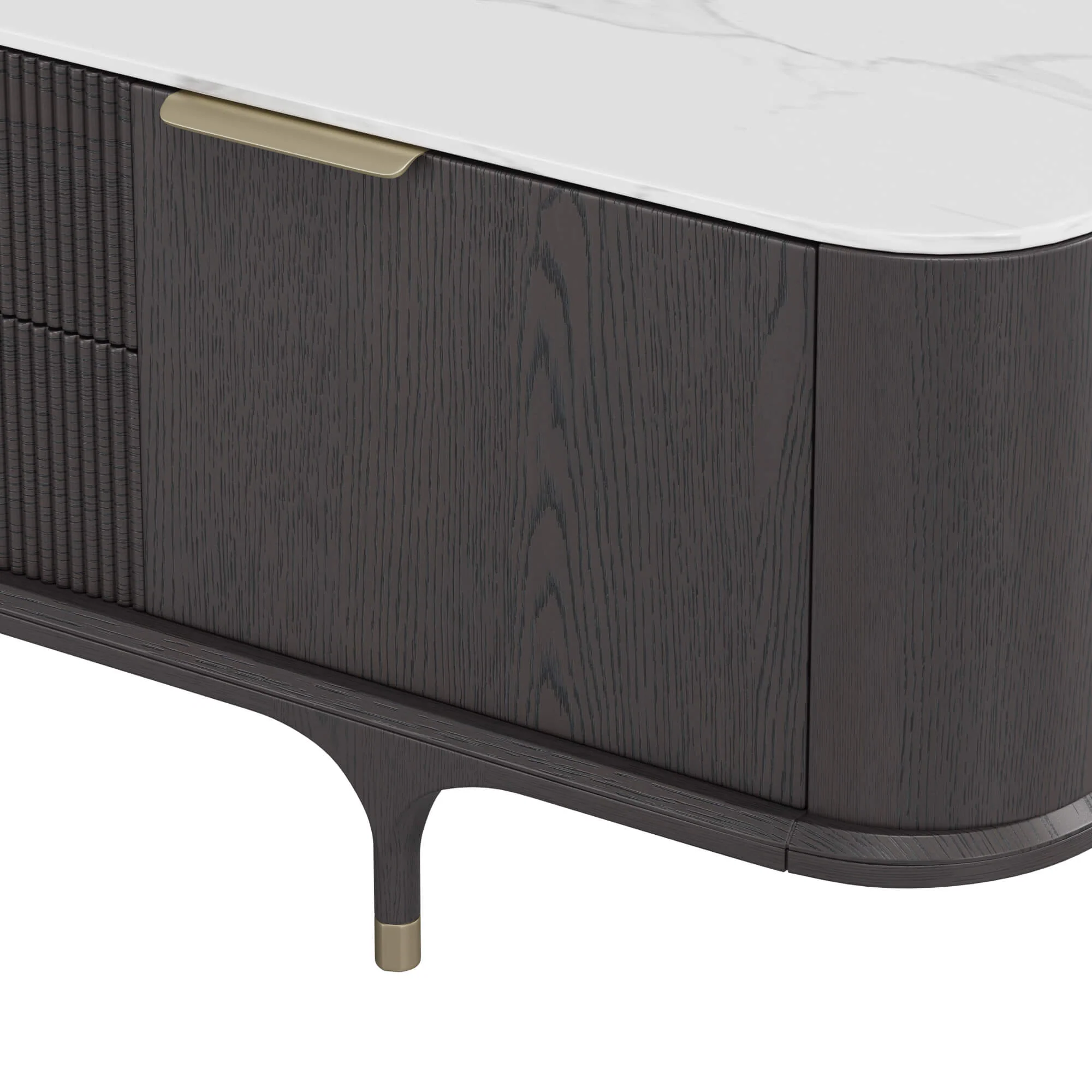 79" Irais Solid Wood TV Stand with Sintered Stone - Image 11