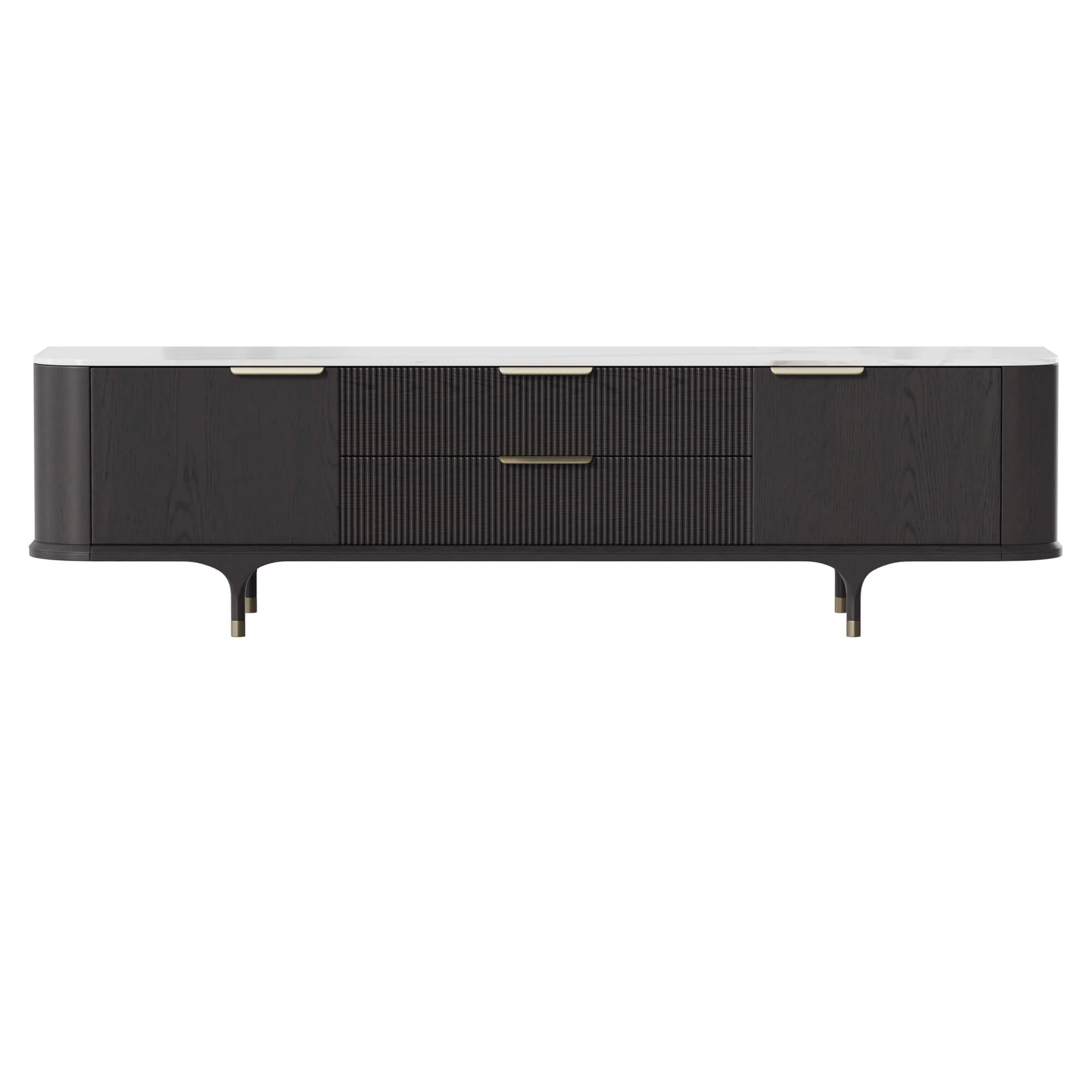 79" Irais Solid Wood TV Stand with Sintered Stone - Image 5