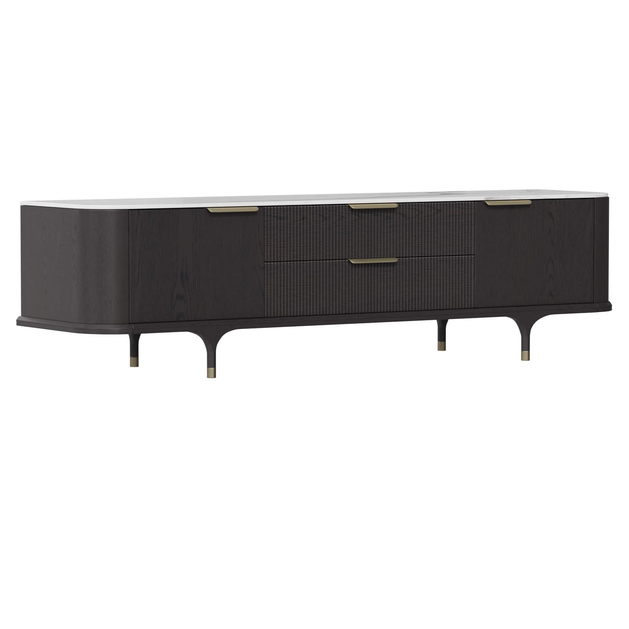 79" Irais Solid Wood TV Stand with Sintered Stone - Image 6
