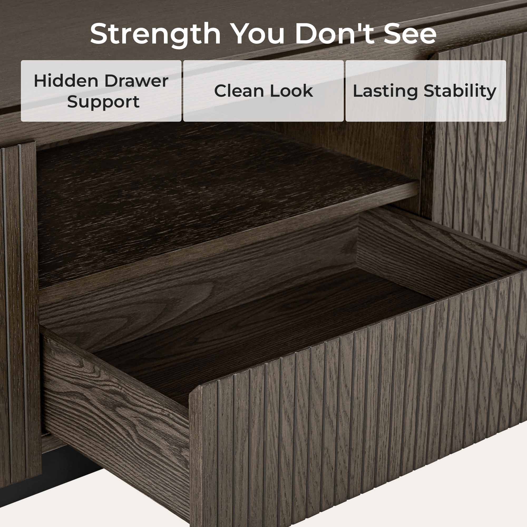 79" Moore Modern Wood TV Stand with Drawer - Image 8