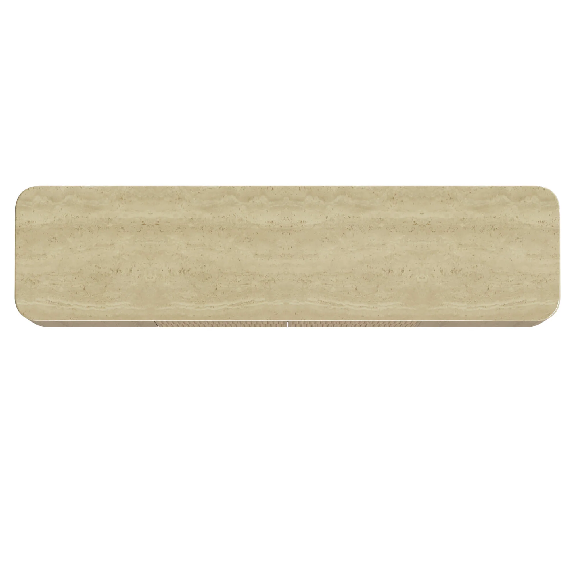 79" Renee Scandinavian Travertine TV Stand with Woven Rattan - Image 11