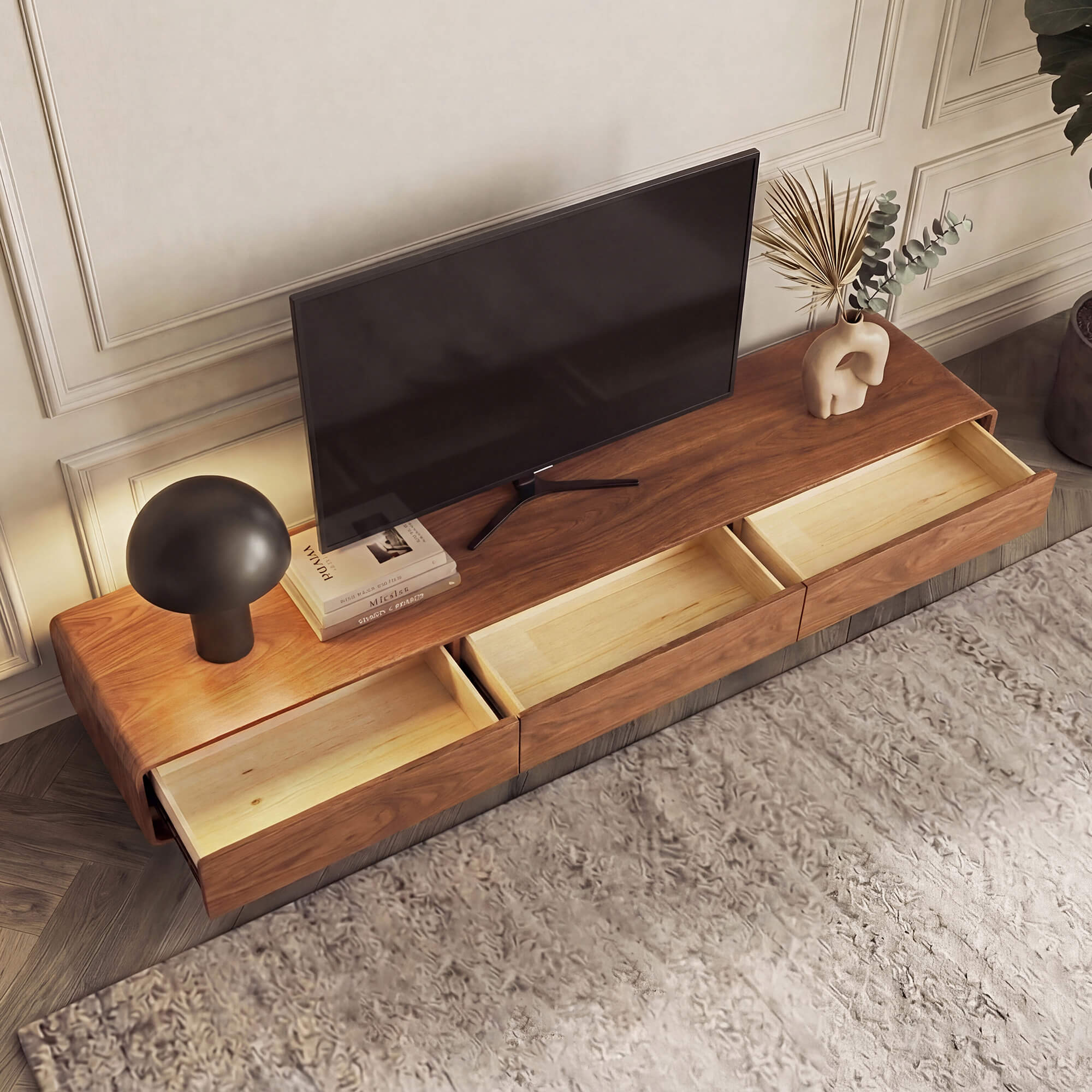 79" Vanessa Large-Capacity Solid Wood TV Media Console - Image 2
