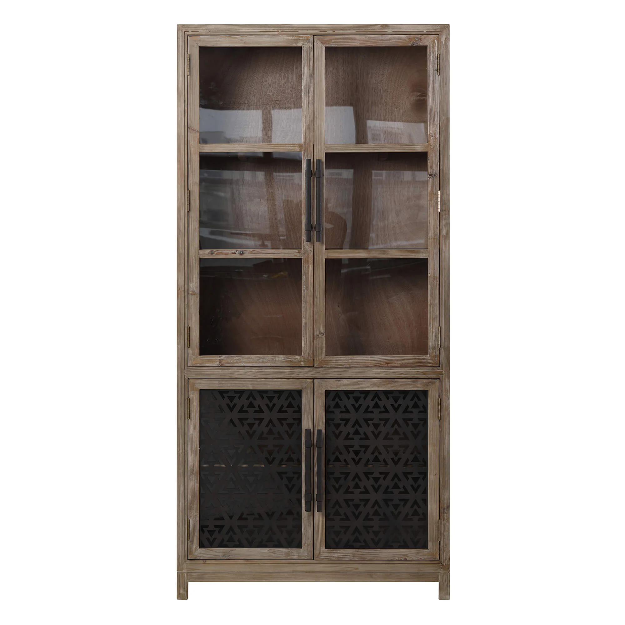 83'' Ethan Farmhouse Solid Wood Tall Display Cabinet Sideboard - Image 5