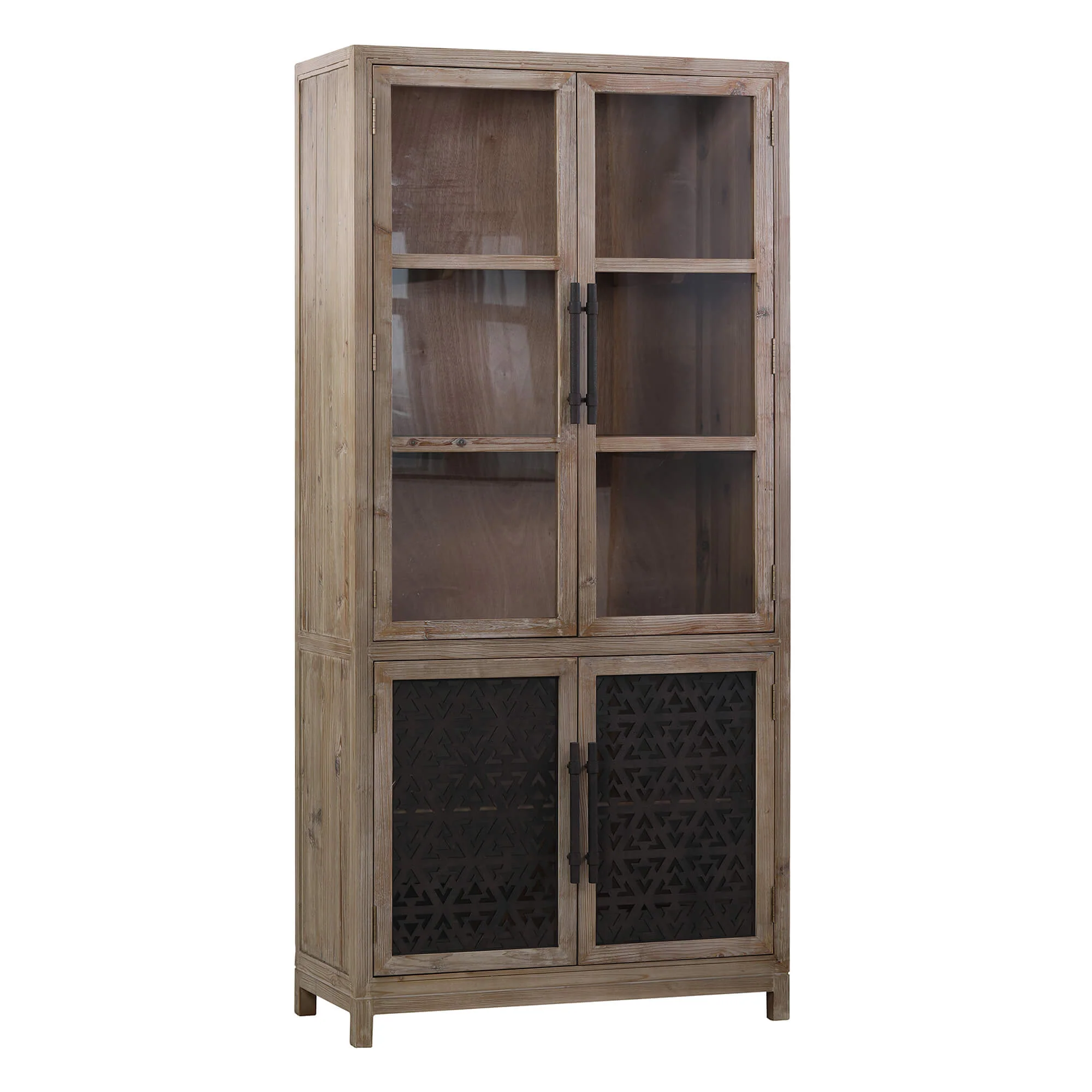 83'' Ethan Farmhouse Solid Wood Tall Display Cabinet Sideboard - Image 6