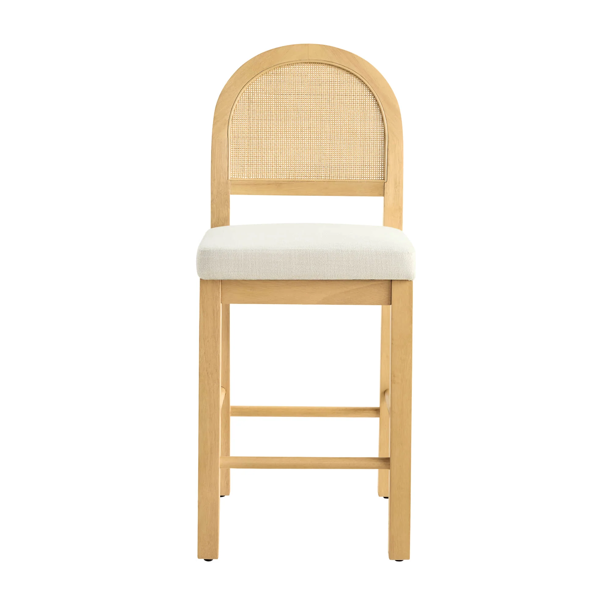 Abigail Rattan Curved Counter Stool with Performance Fabric - Image 13