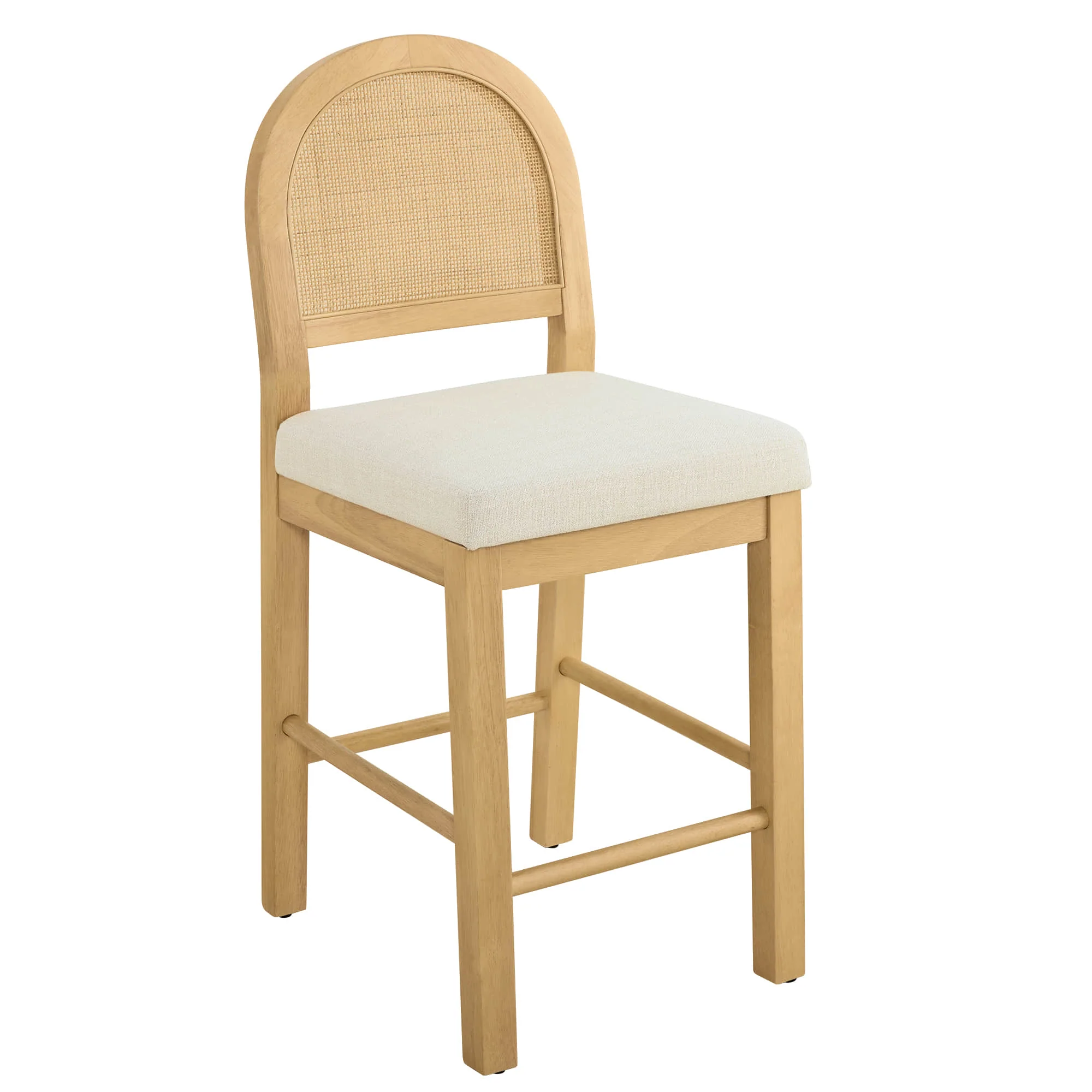 Abigail Rattan Curved Counter Stool with Performance Fabric - Image 14