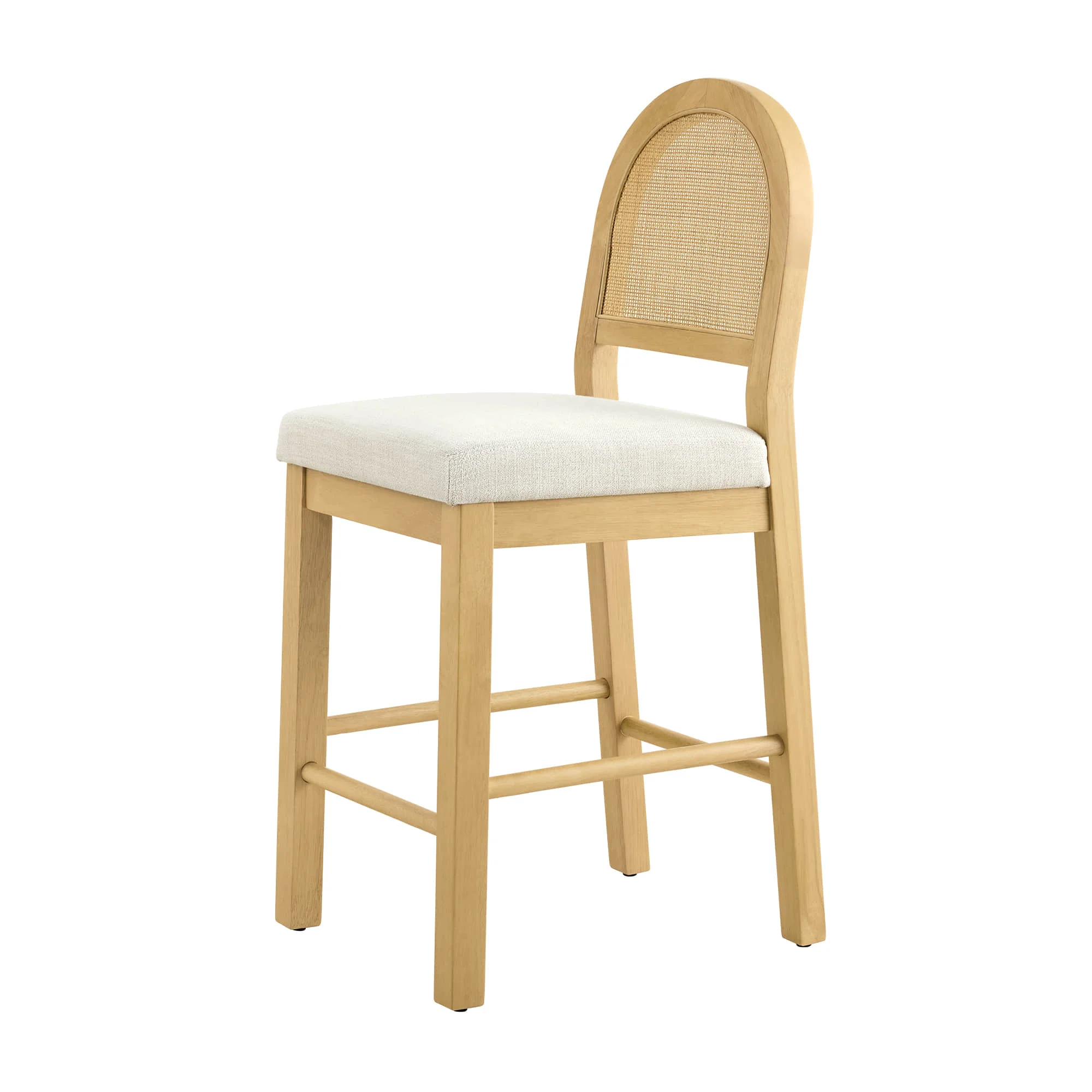 Abigail Rattan Curved Counter Stool with Performance Fabric - Image 20