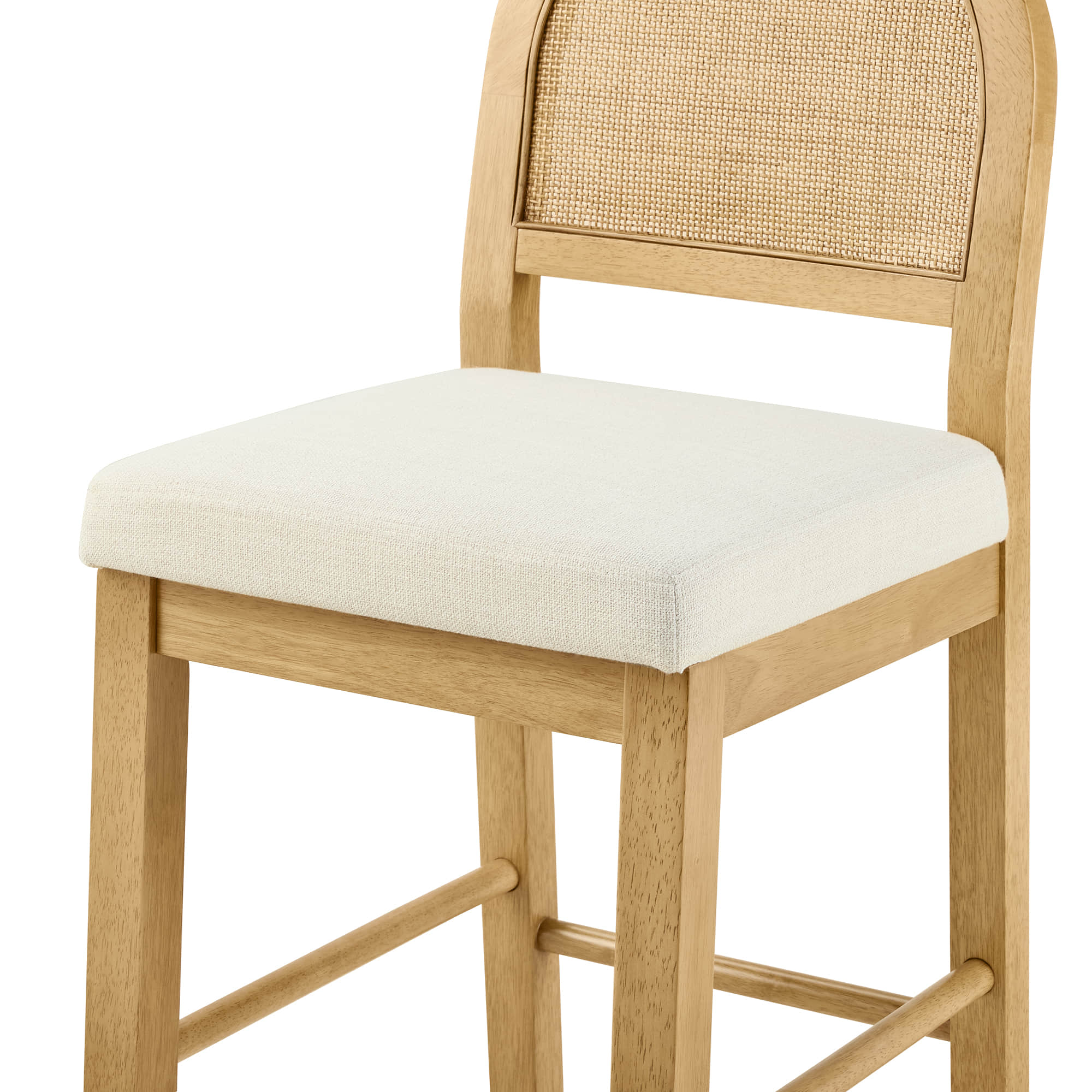 Abigail Rattan Curved Counter Stool with Performance Fabric - Image 22