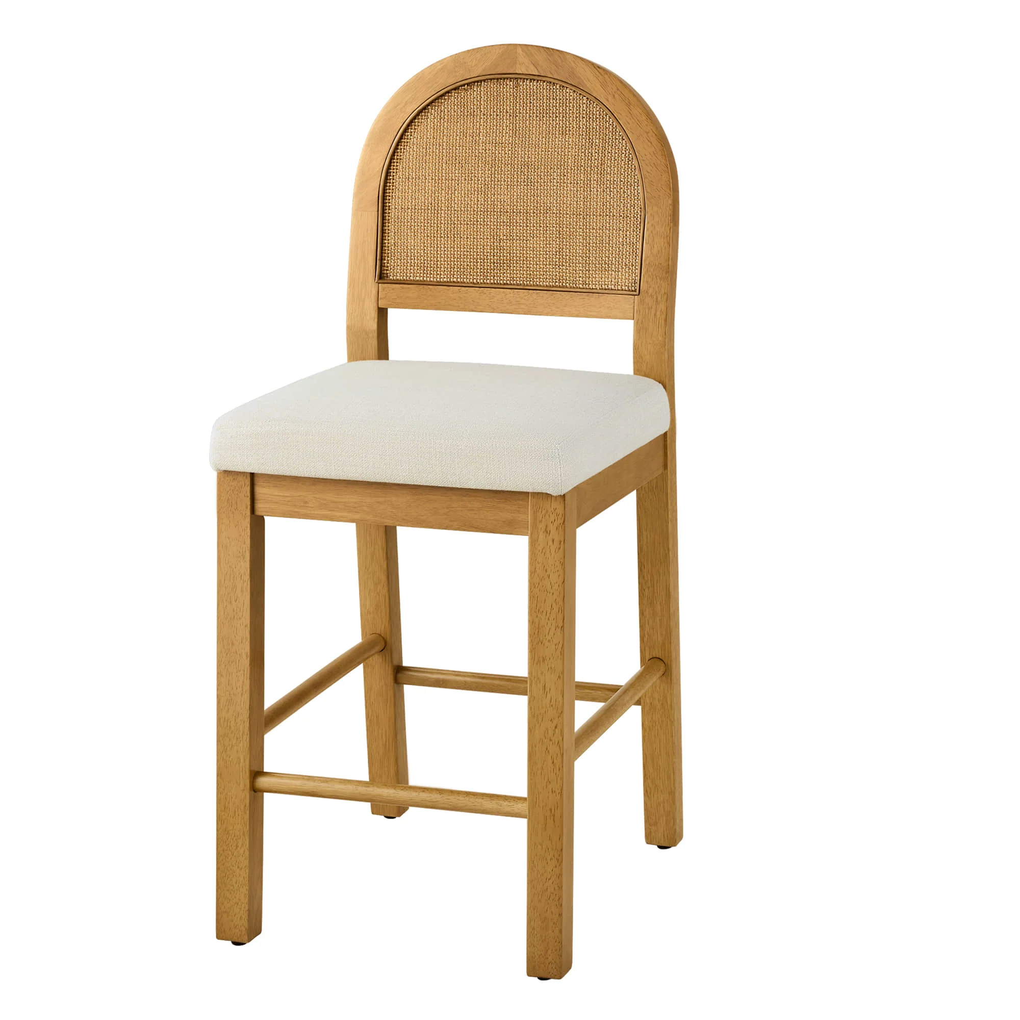 Abigail Rattan Curved Counter Stool with Performance Fabric - Image 25