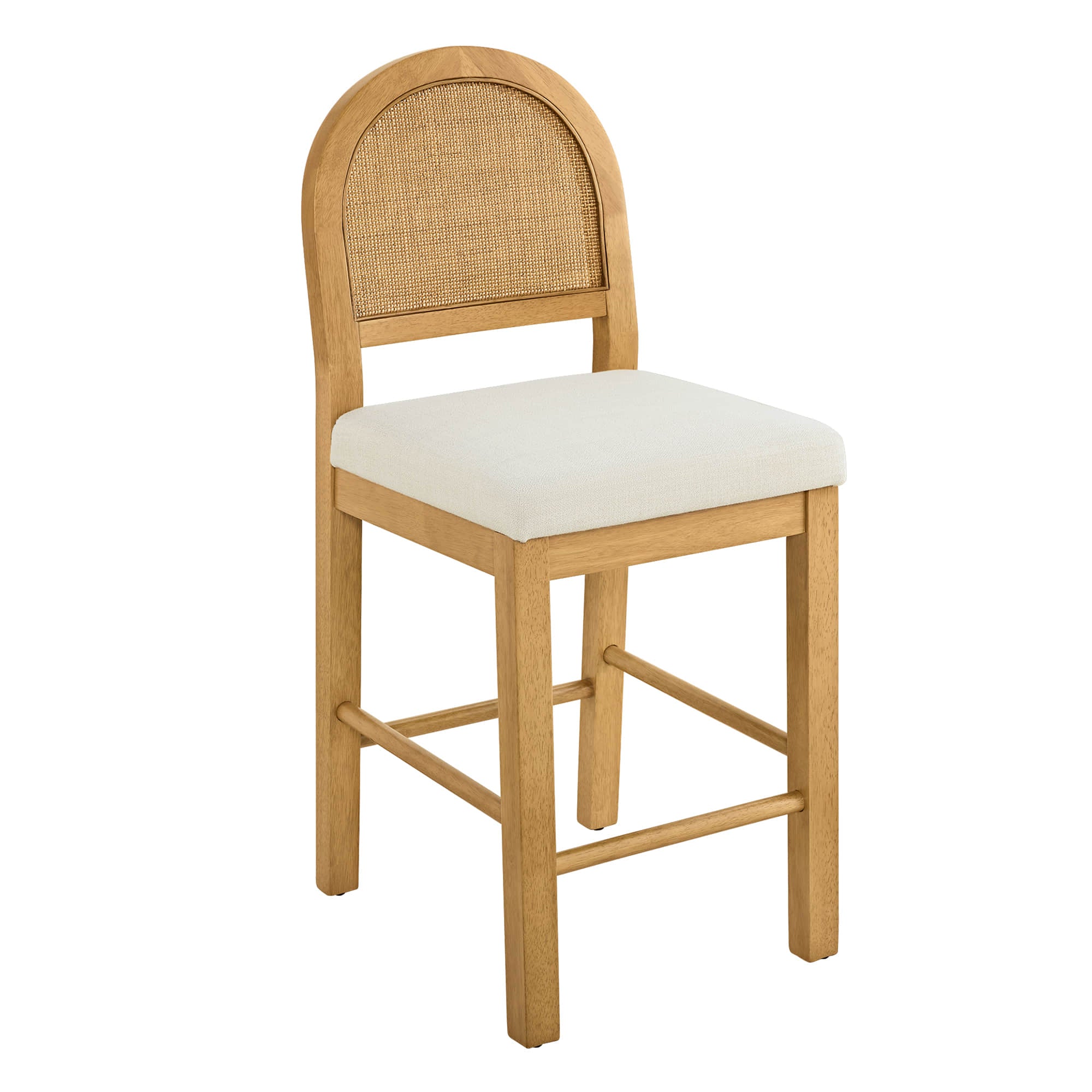 Abigail Rattan Curved Counter Stool with Performance Fabric - Image 26