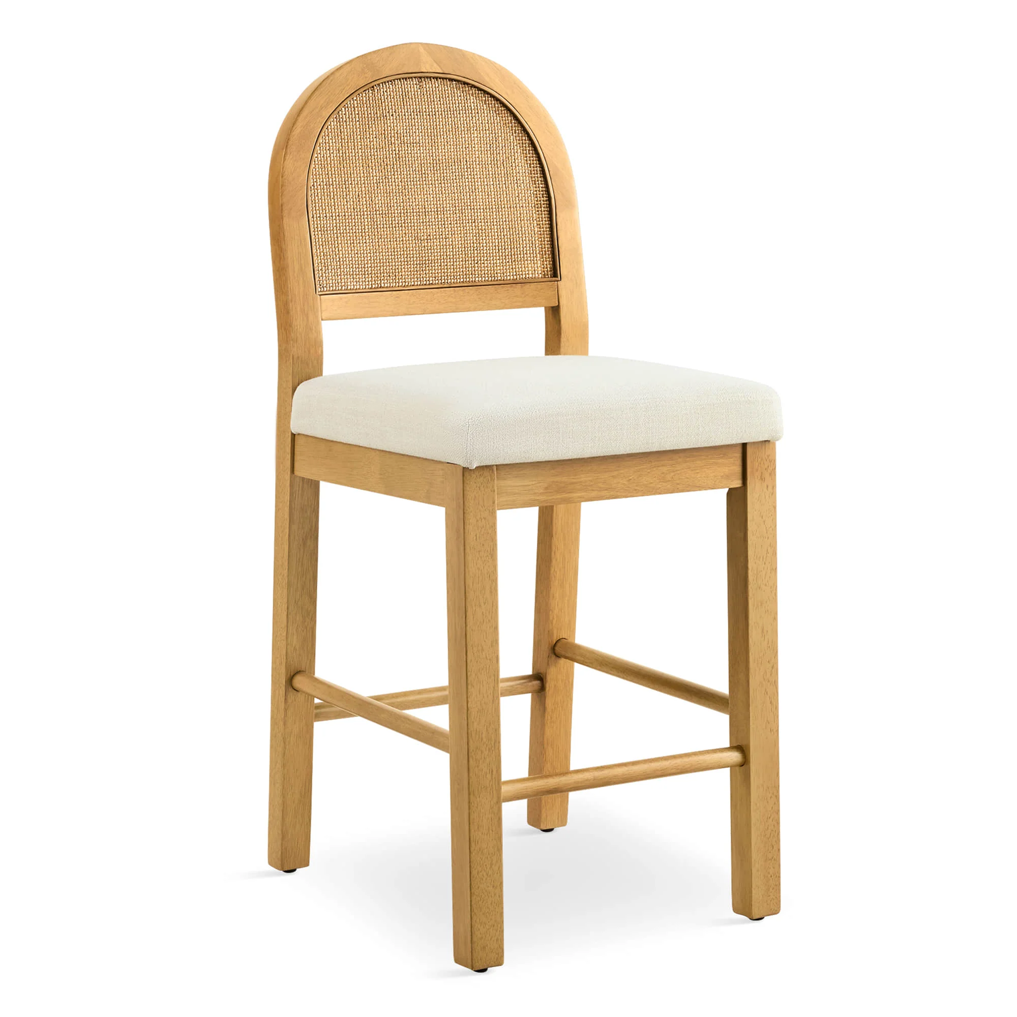 Abigail Rattan Curved Counter Stool with Performance Fabric - Image 29