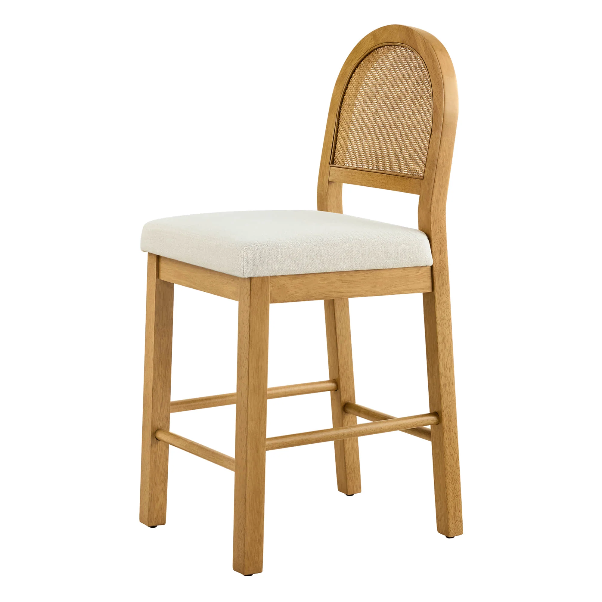 Abigail Rattan Curved Counter Stool with Performance Fabric - Image 31