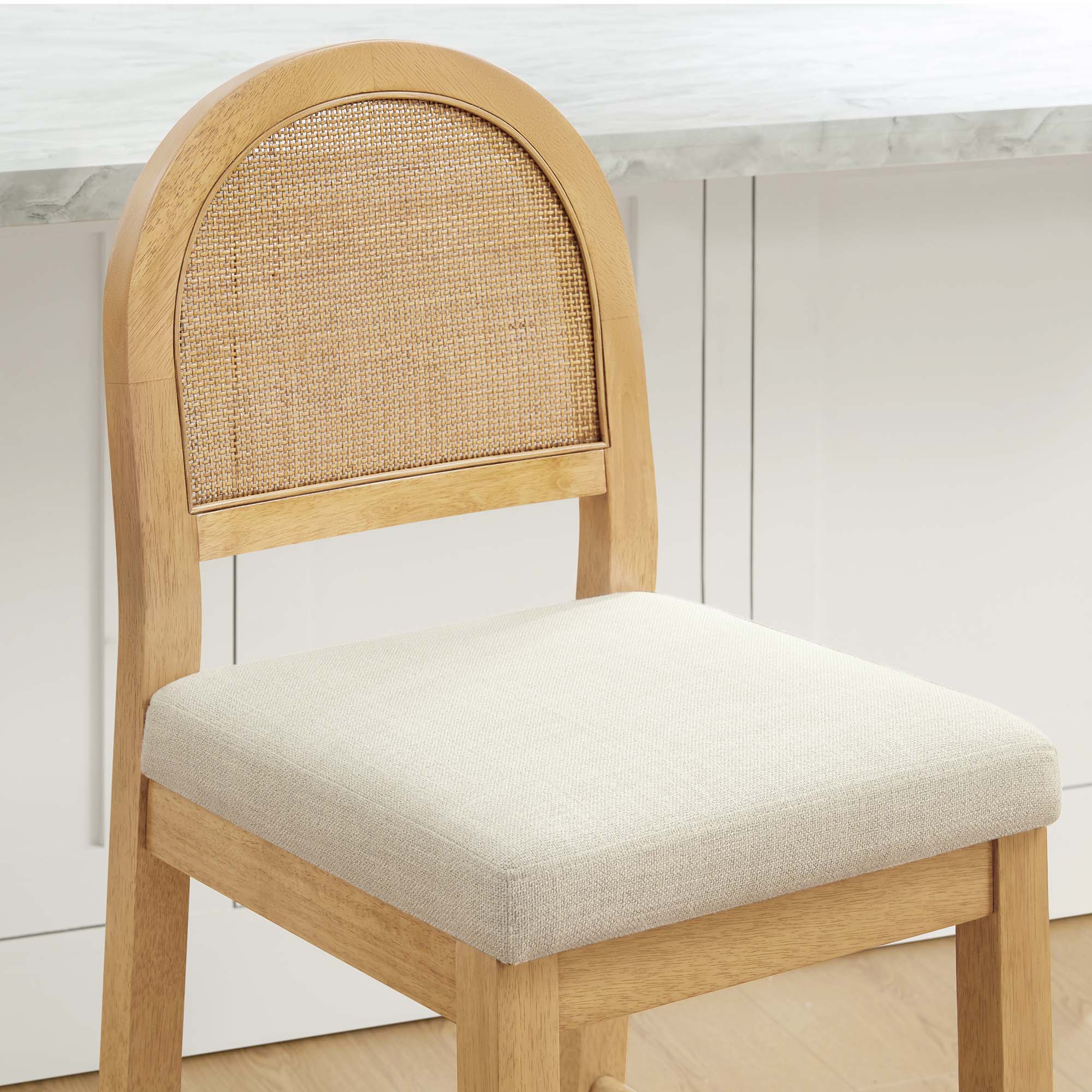 Abigail Rattan Curved Counter Stool with Performance Fabric - Image 6