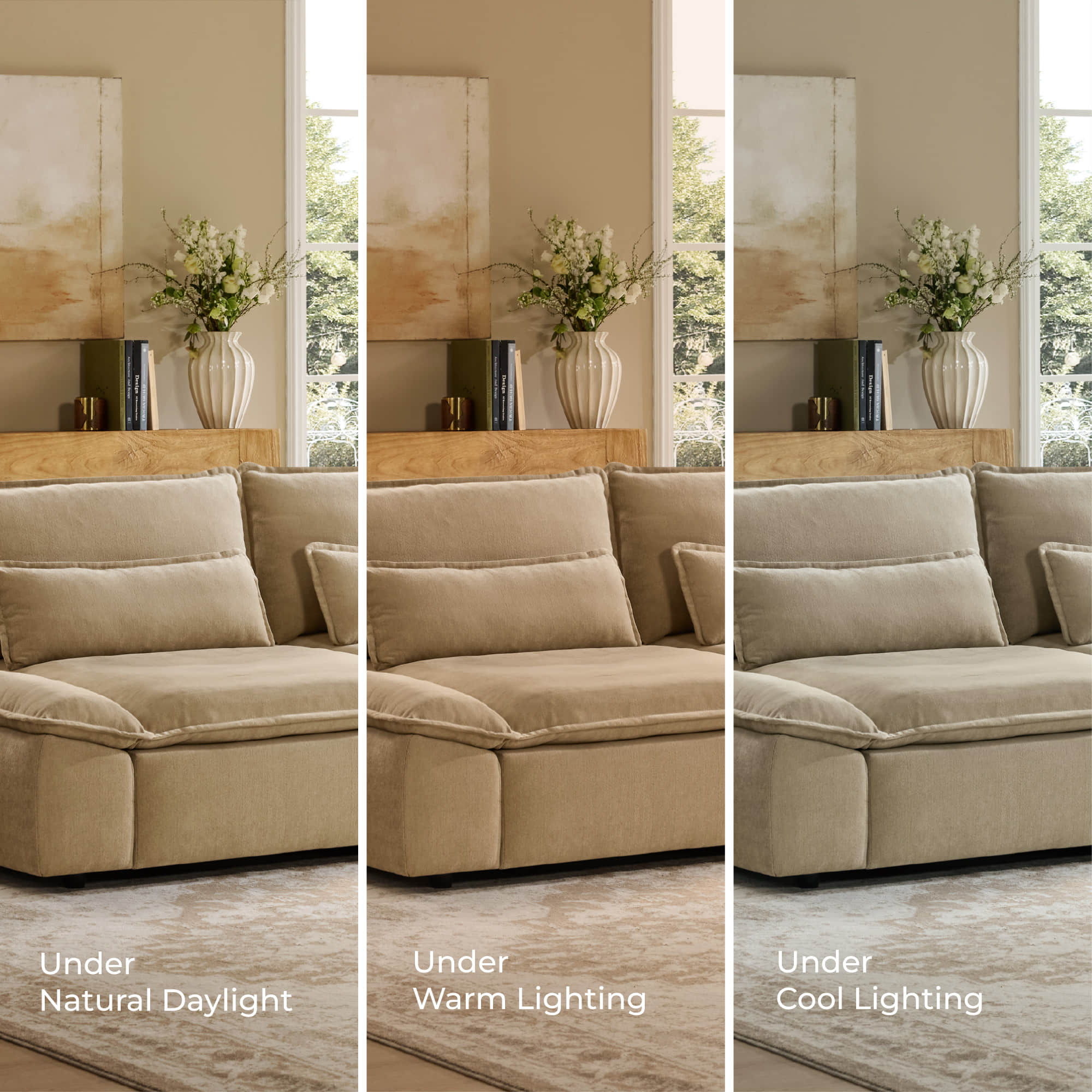 Ace Minimalist Chenille Adjustable Backrest 3-Seater Modular Sofa with Storage Armrest - Image 64