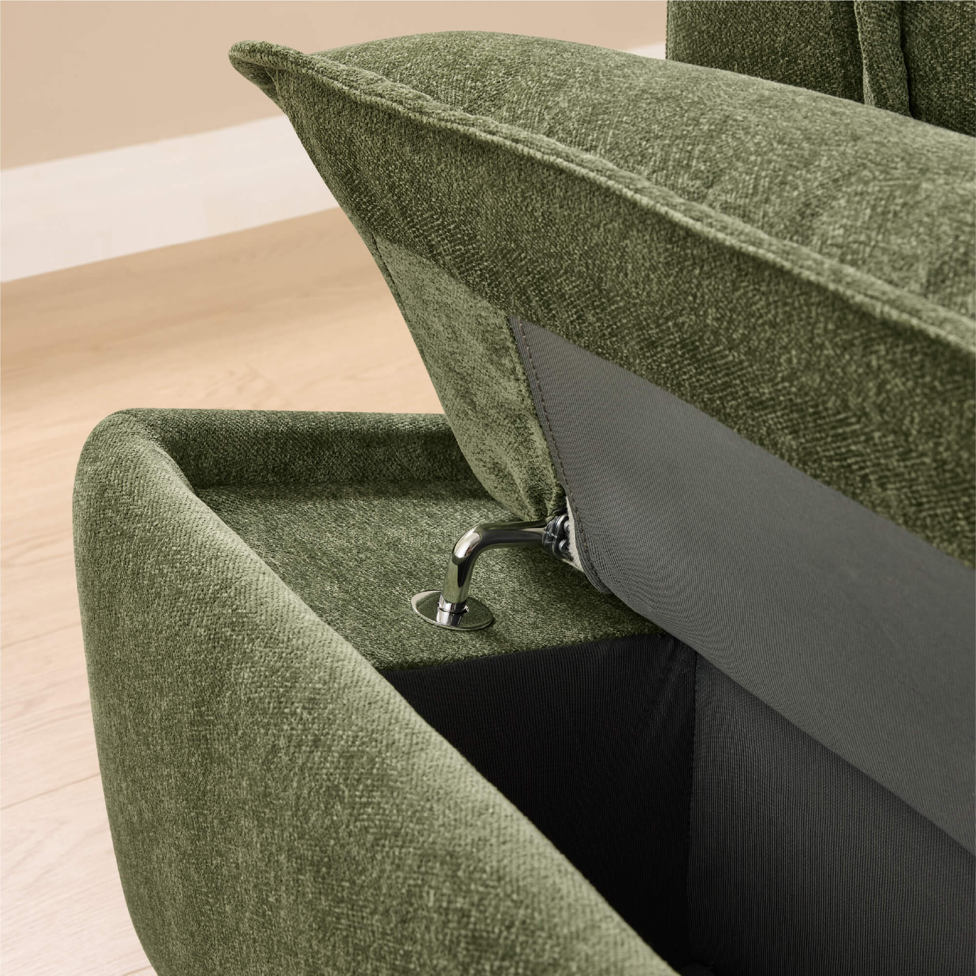 Ace Minimalist Chenille Adjustable Backrest 6-Seater Modular Sofa with Storage Armrest - Image 10